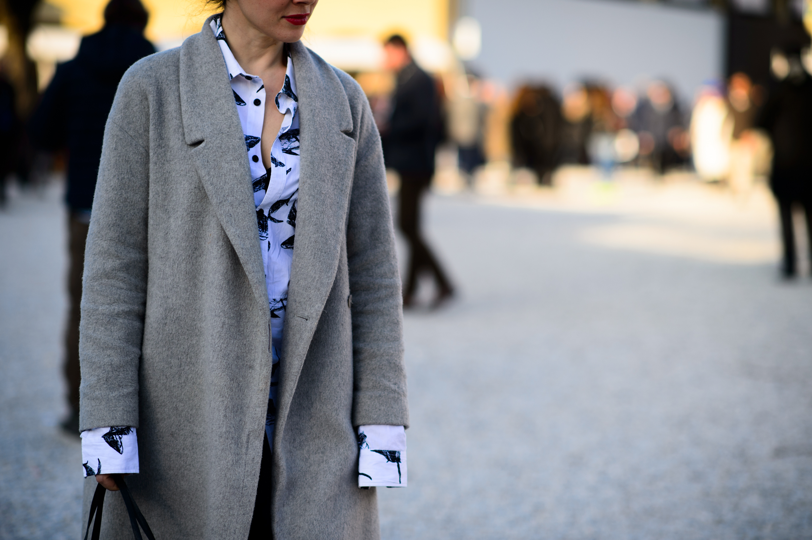 Woman with extra long sleeves