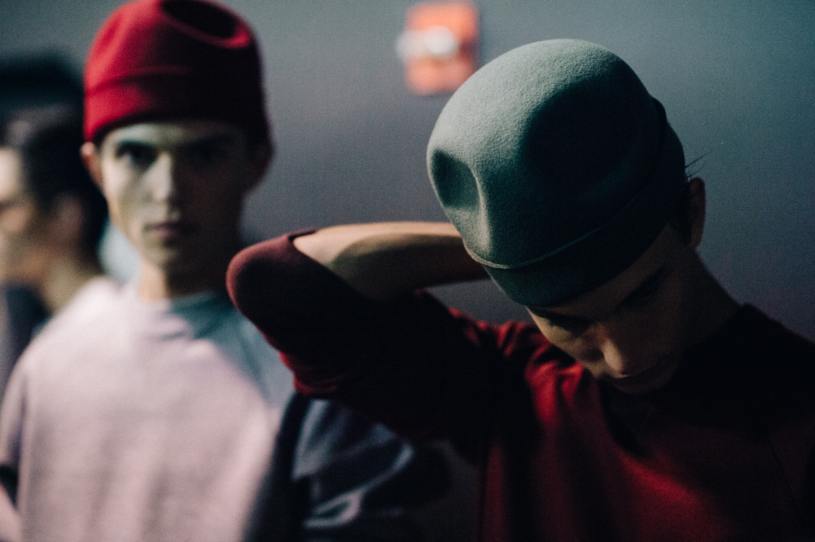 Two male modes before the show