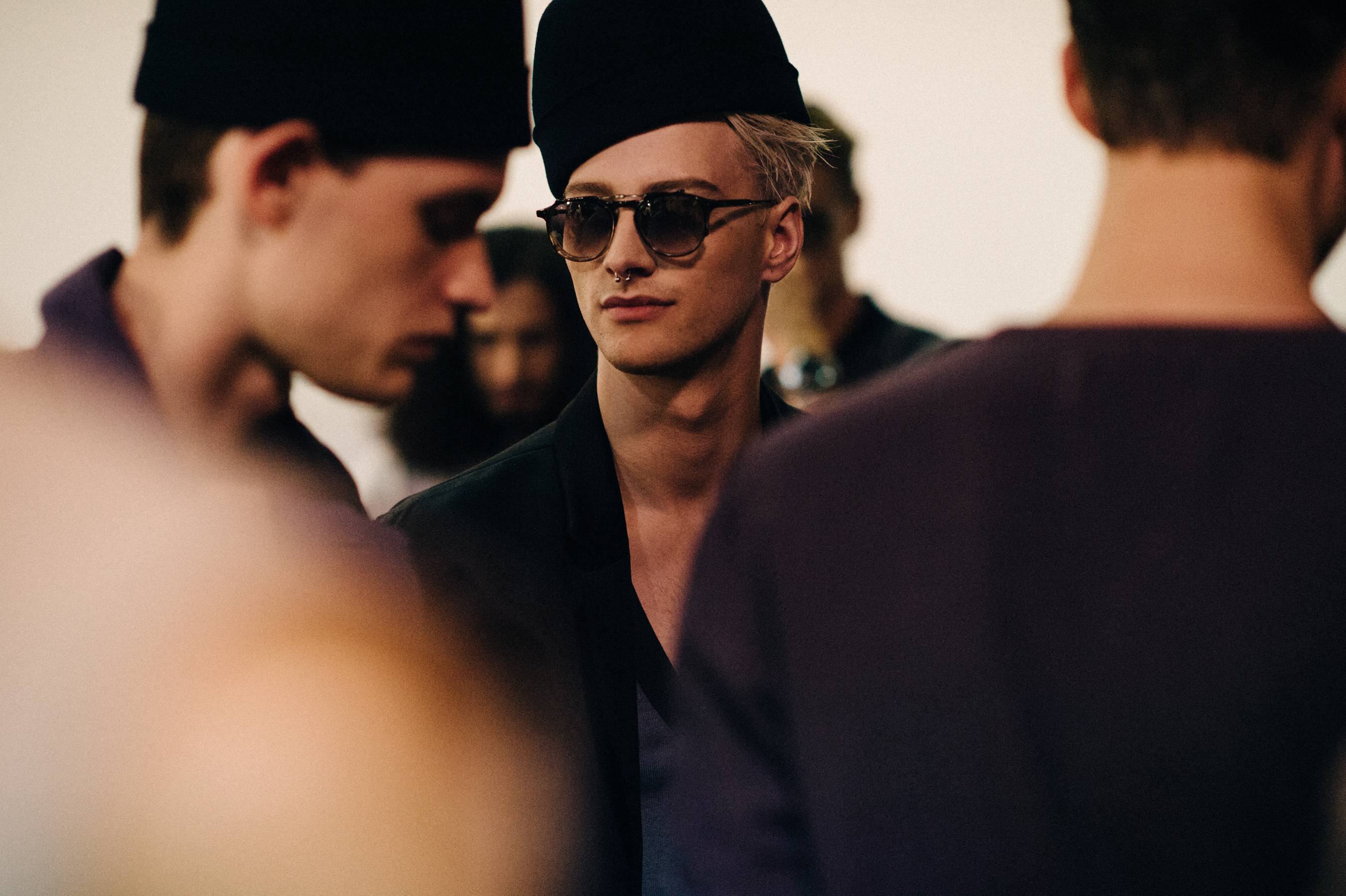 British male model before a fashion show