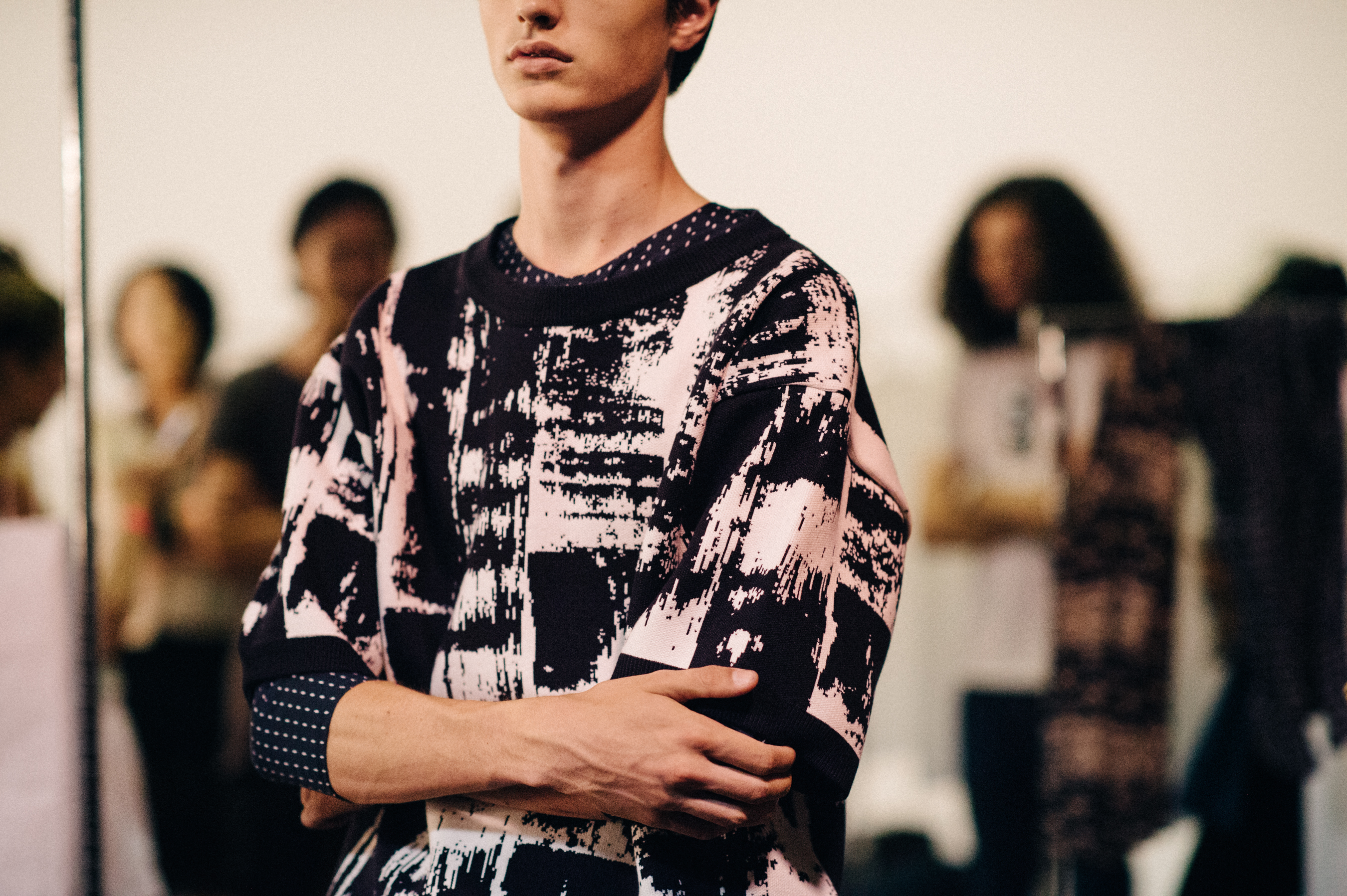 Male model before the show