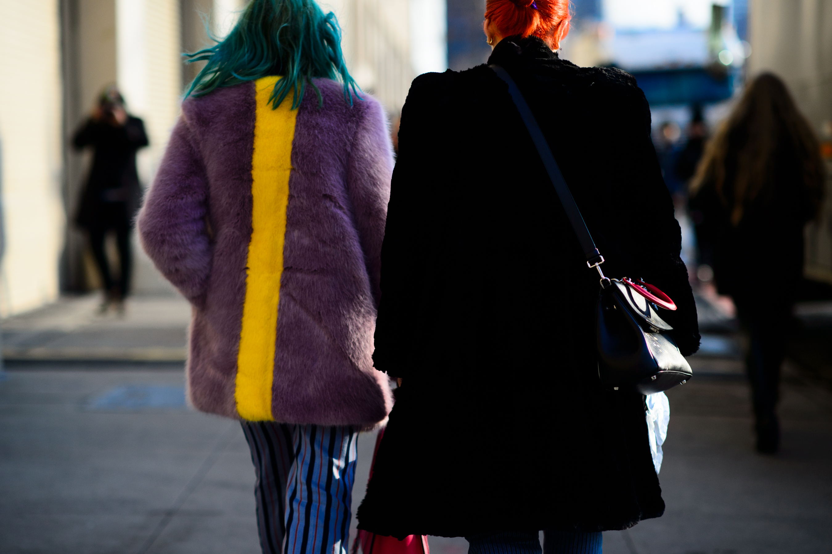 Women with green and red hair