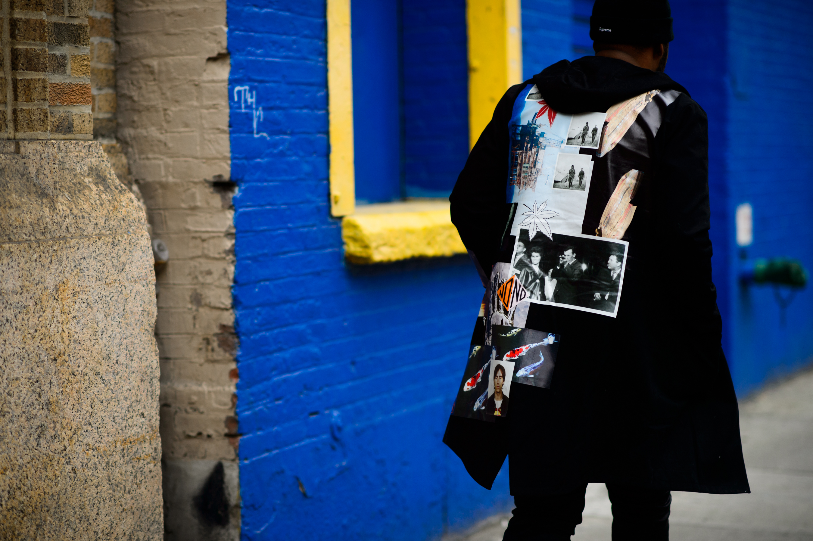 Man wearing new Raf Simons jacket