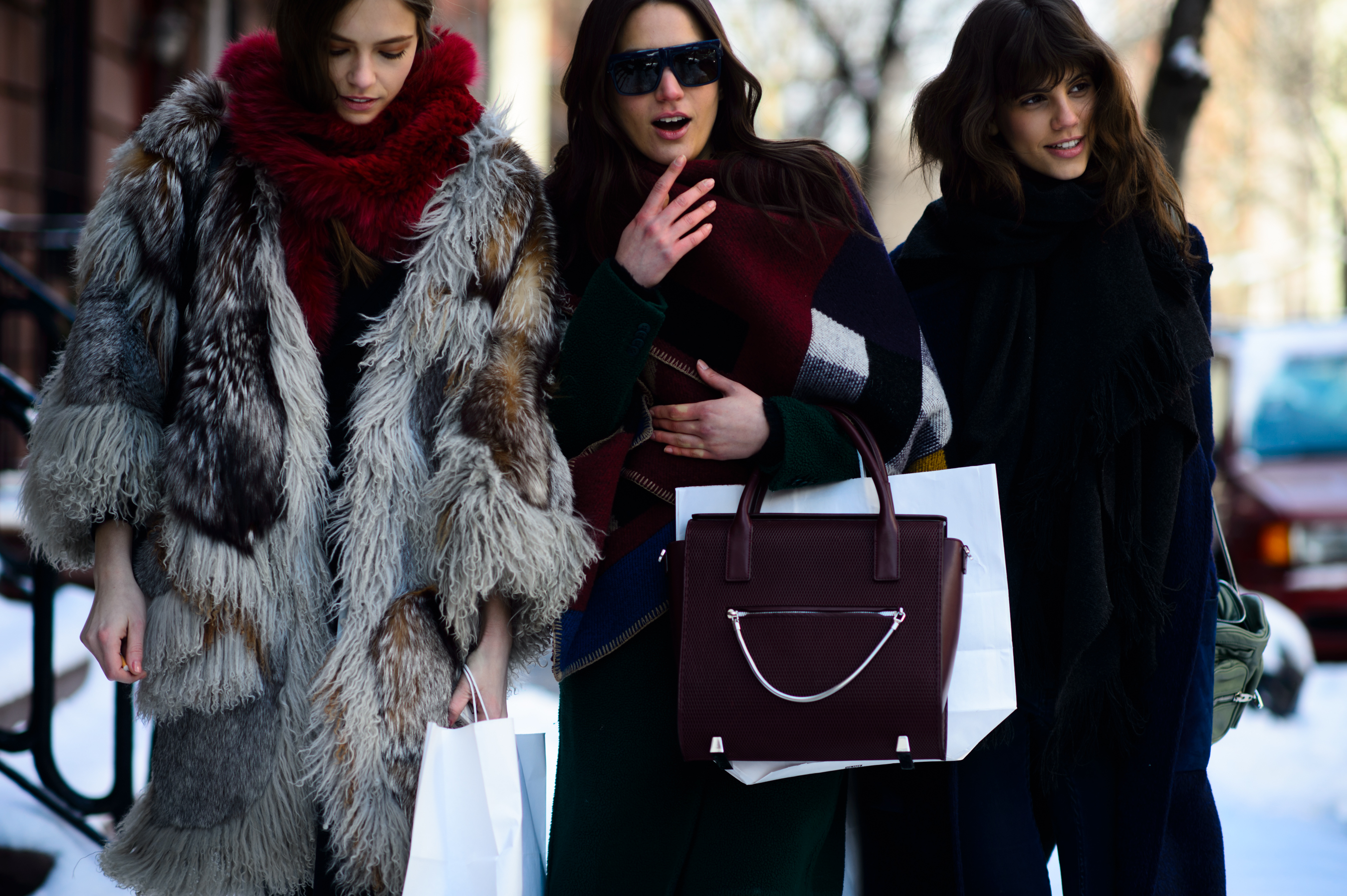 Three Serbian models walking together