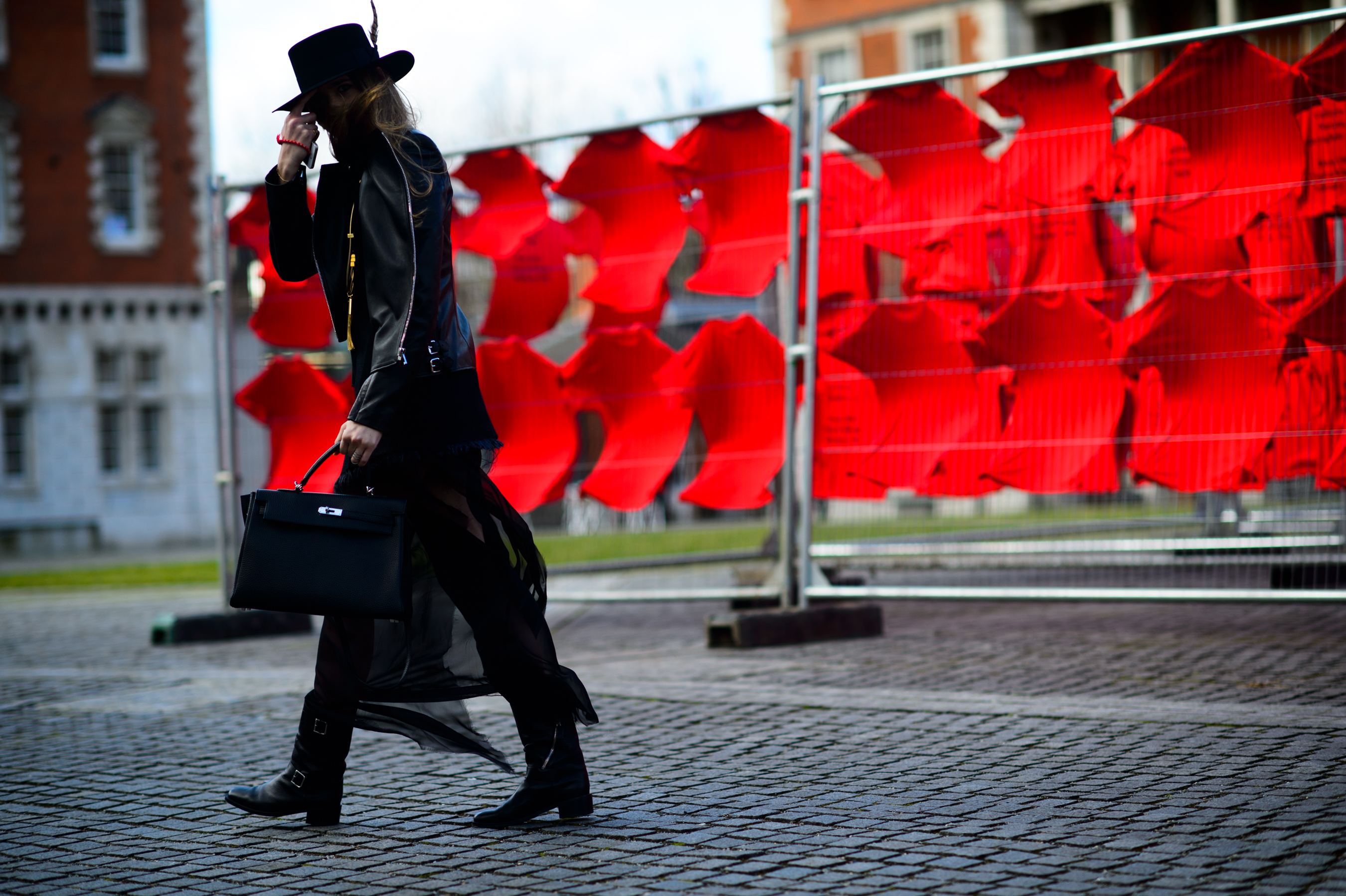 Russian girl wearing all black