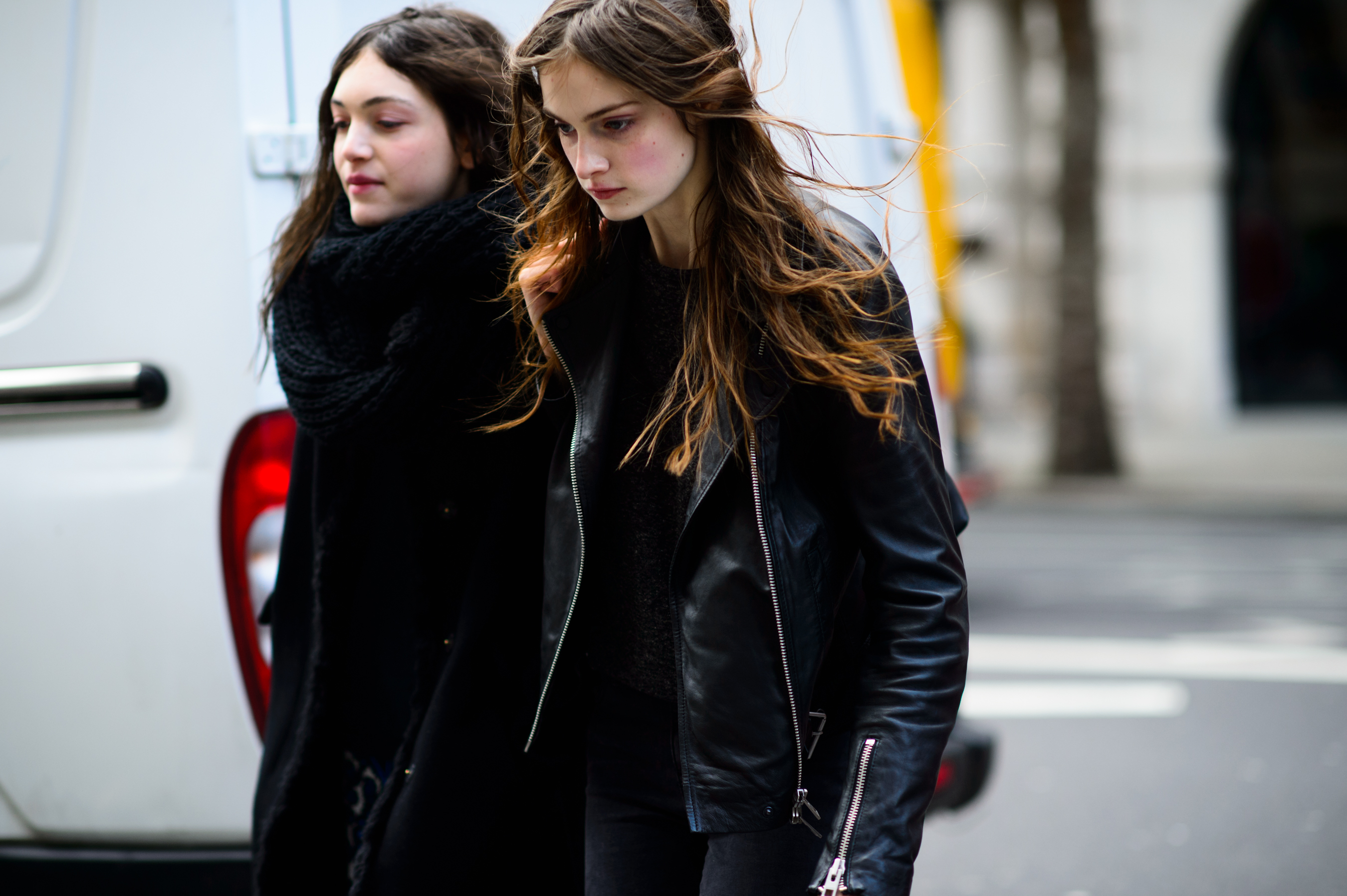 Two models before a fashion show