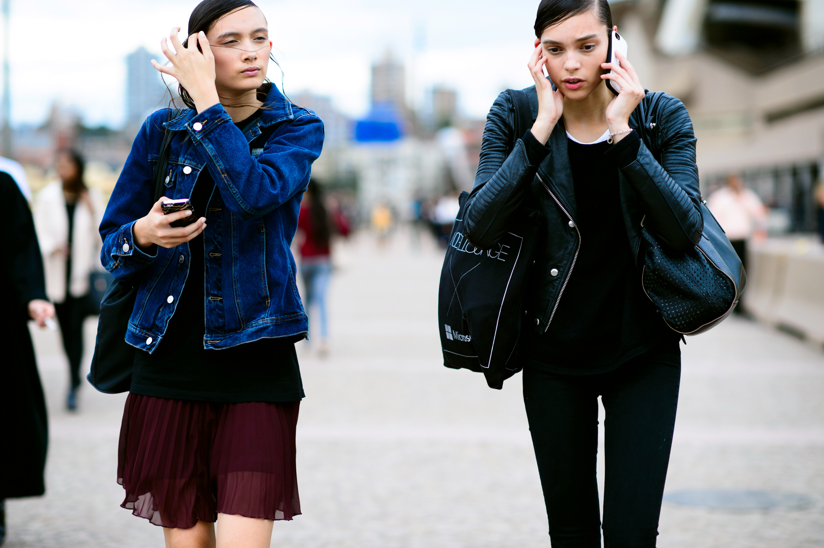 Two models after a fashion show at Opera House