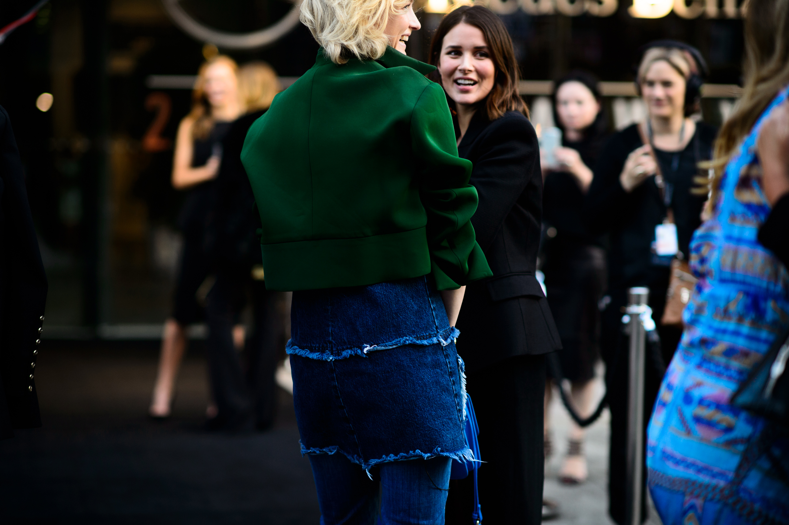 Australian blogger wearing green Ellery and denim