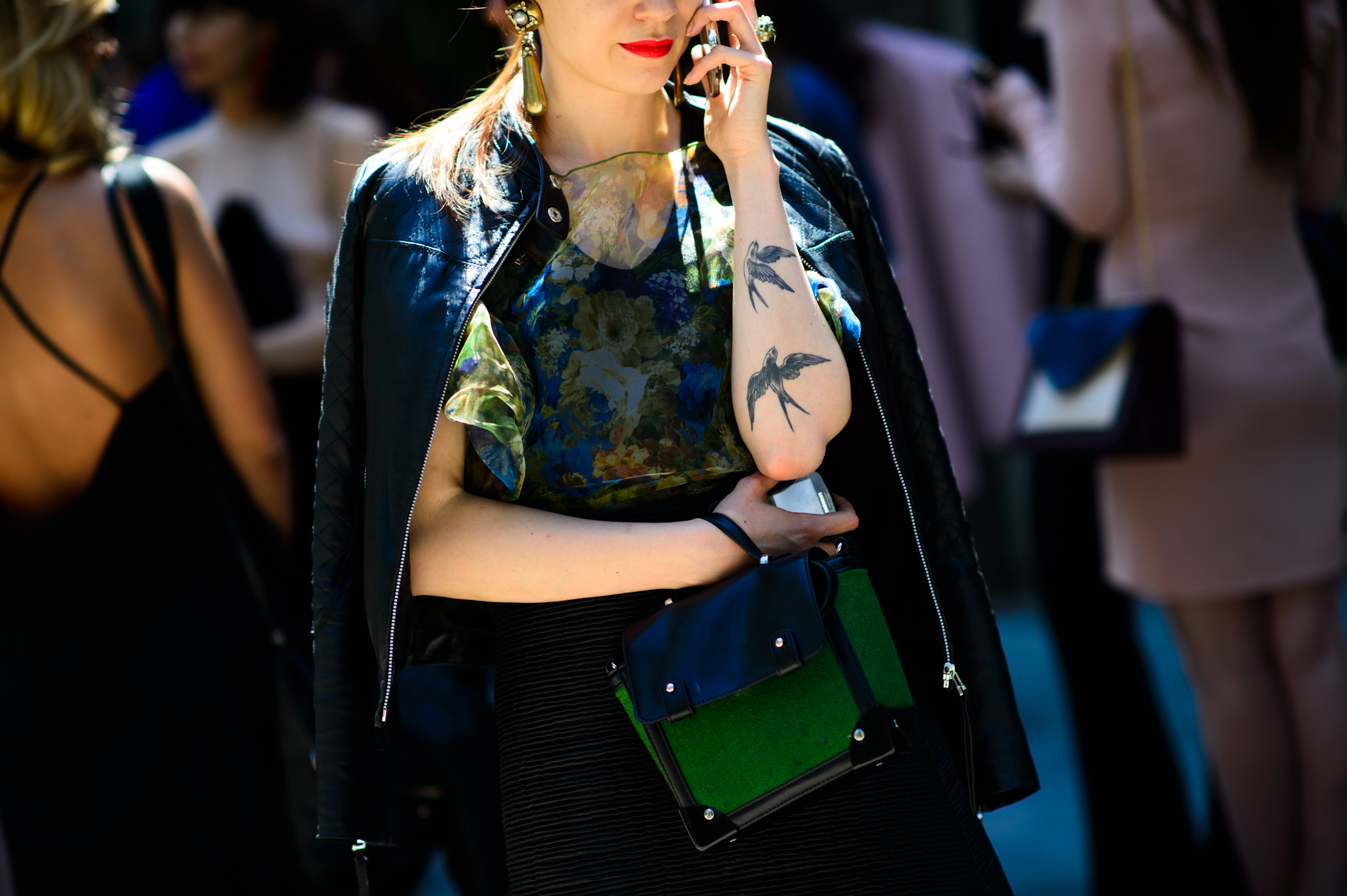 Georgian woman with bird tattoos