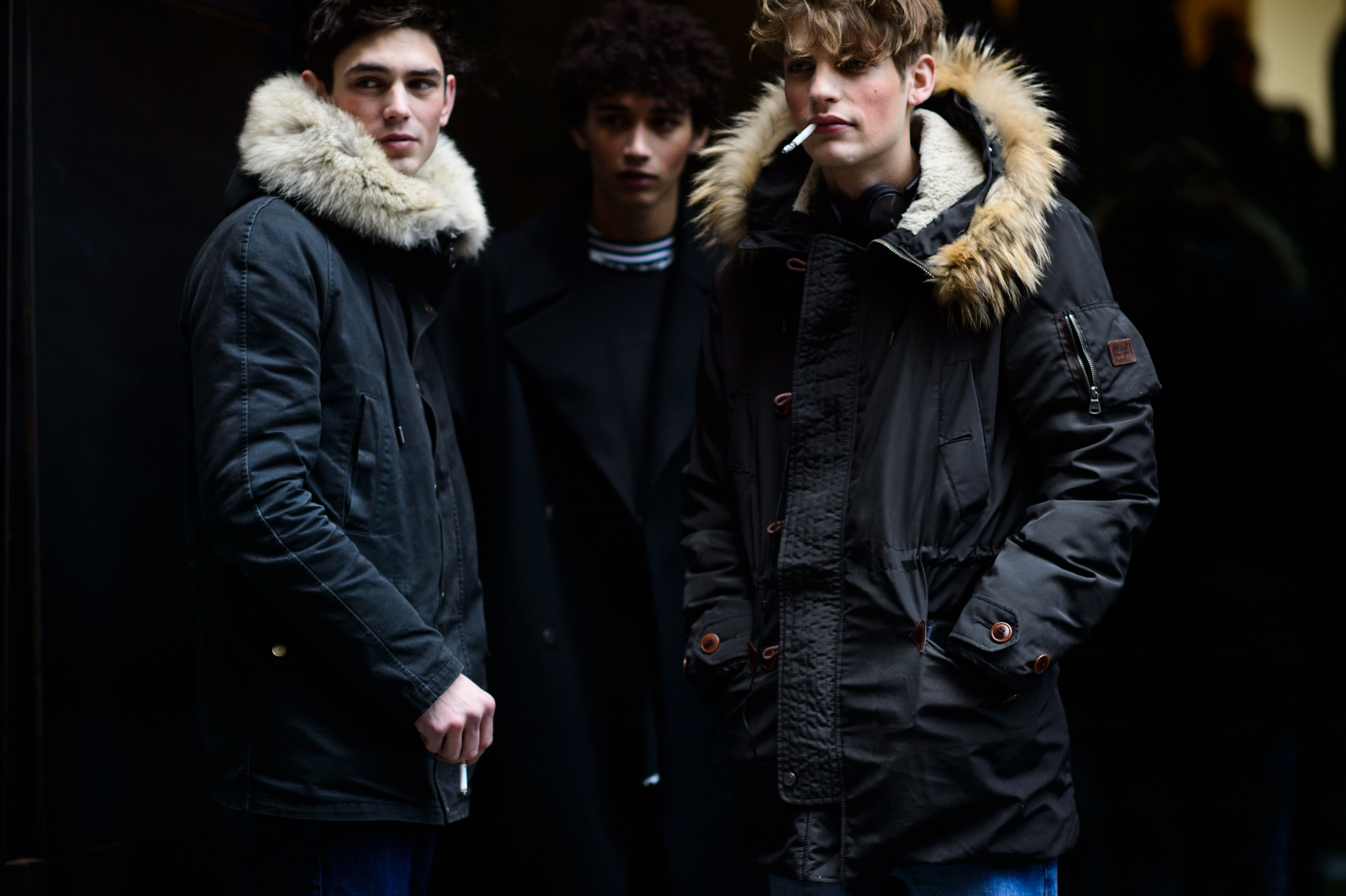 Three male models smoking