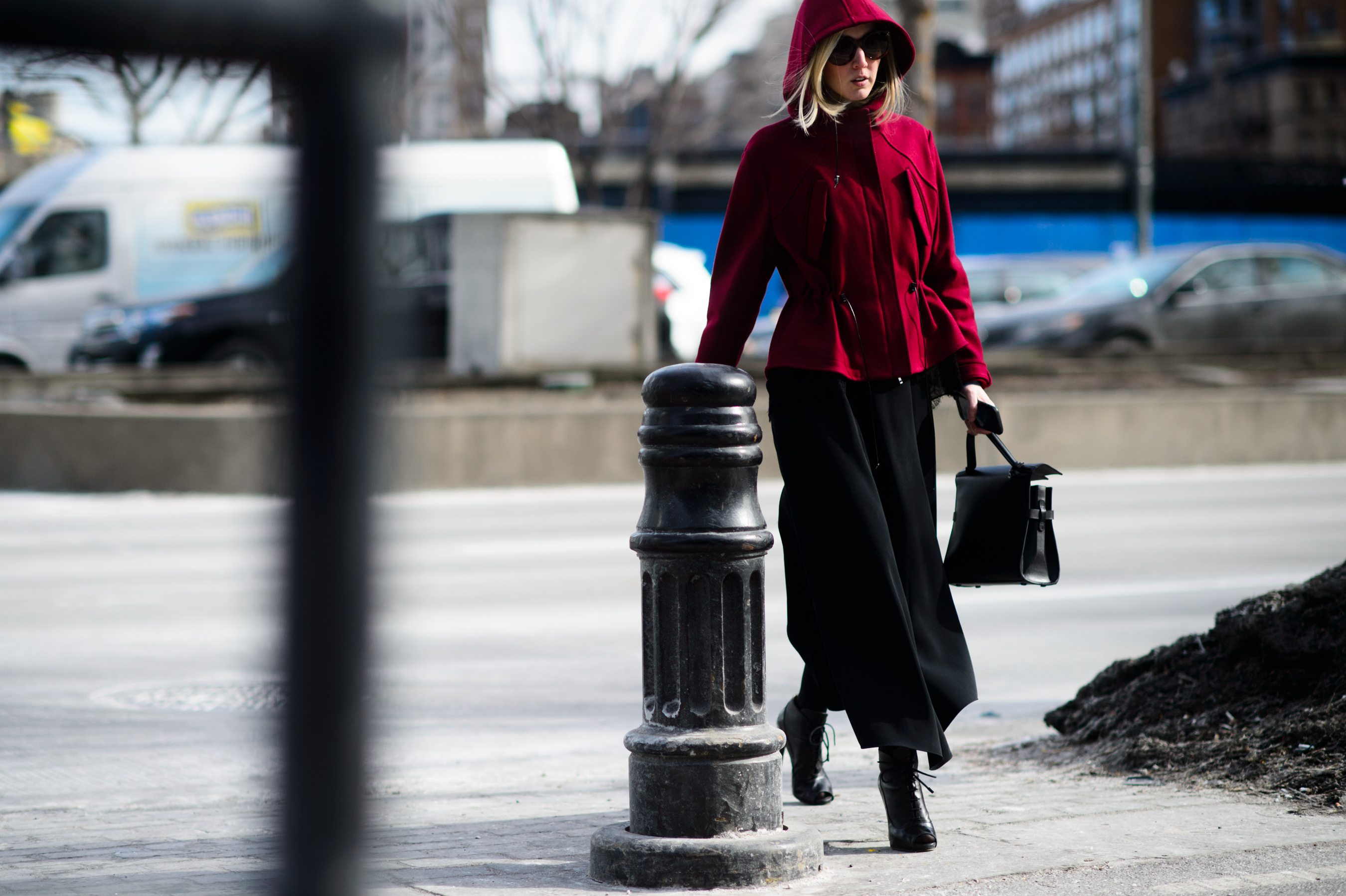 Editor wearing a red jacket