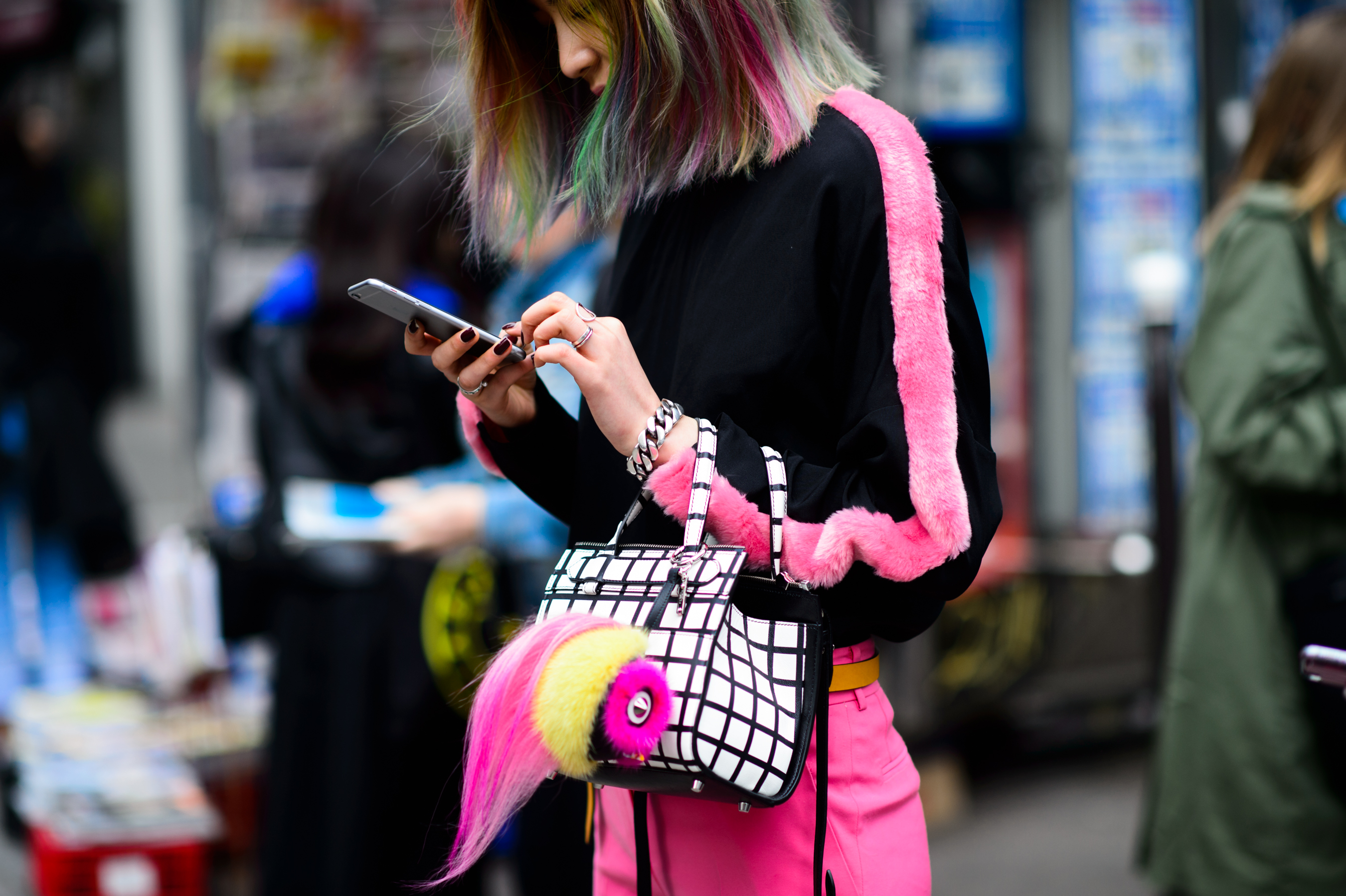 South Korean model wearing pink