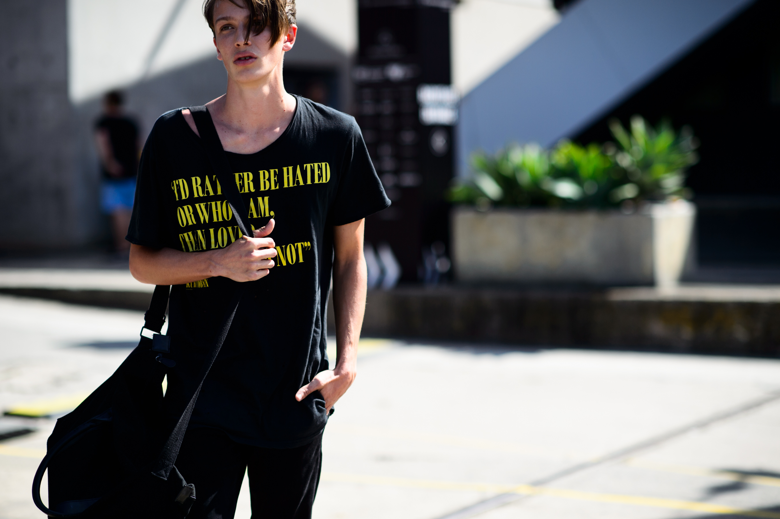 Male model wearing a Kurt Cobain T-Shirt