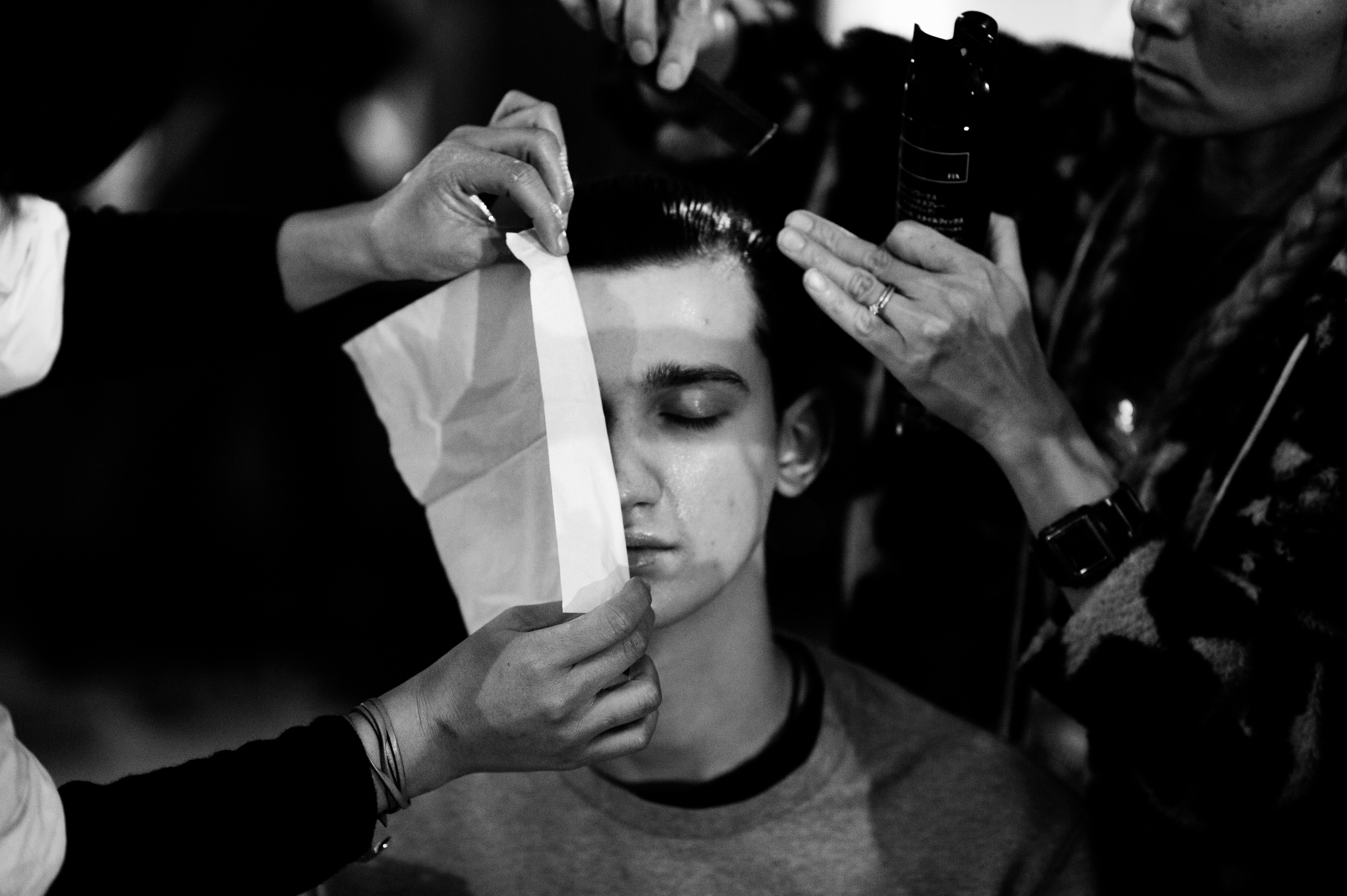 Male model in makeup