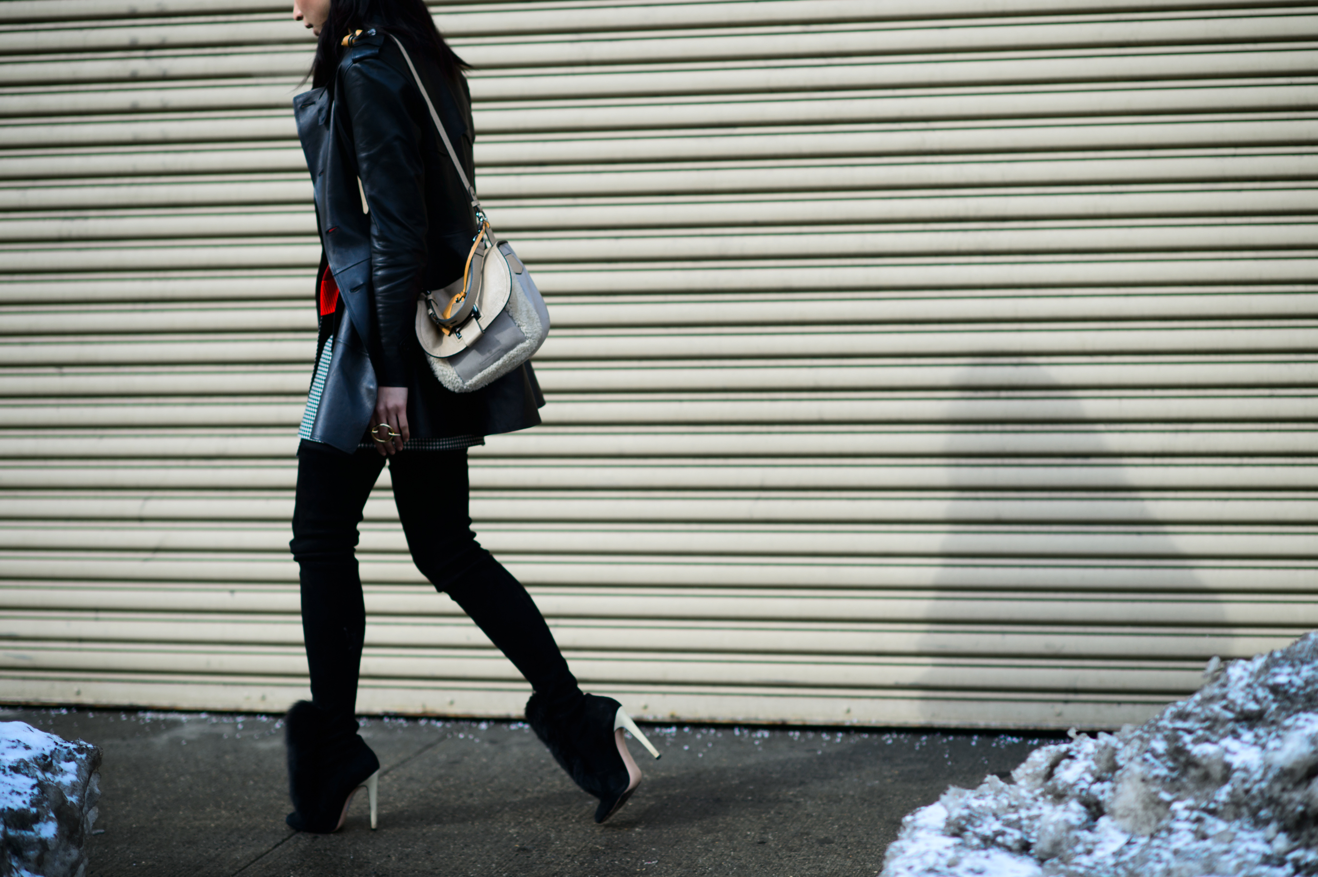 Woman walking in high heels