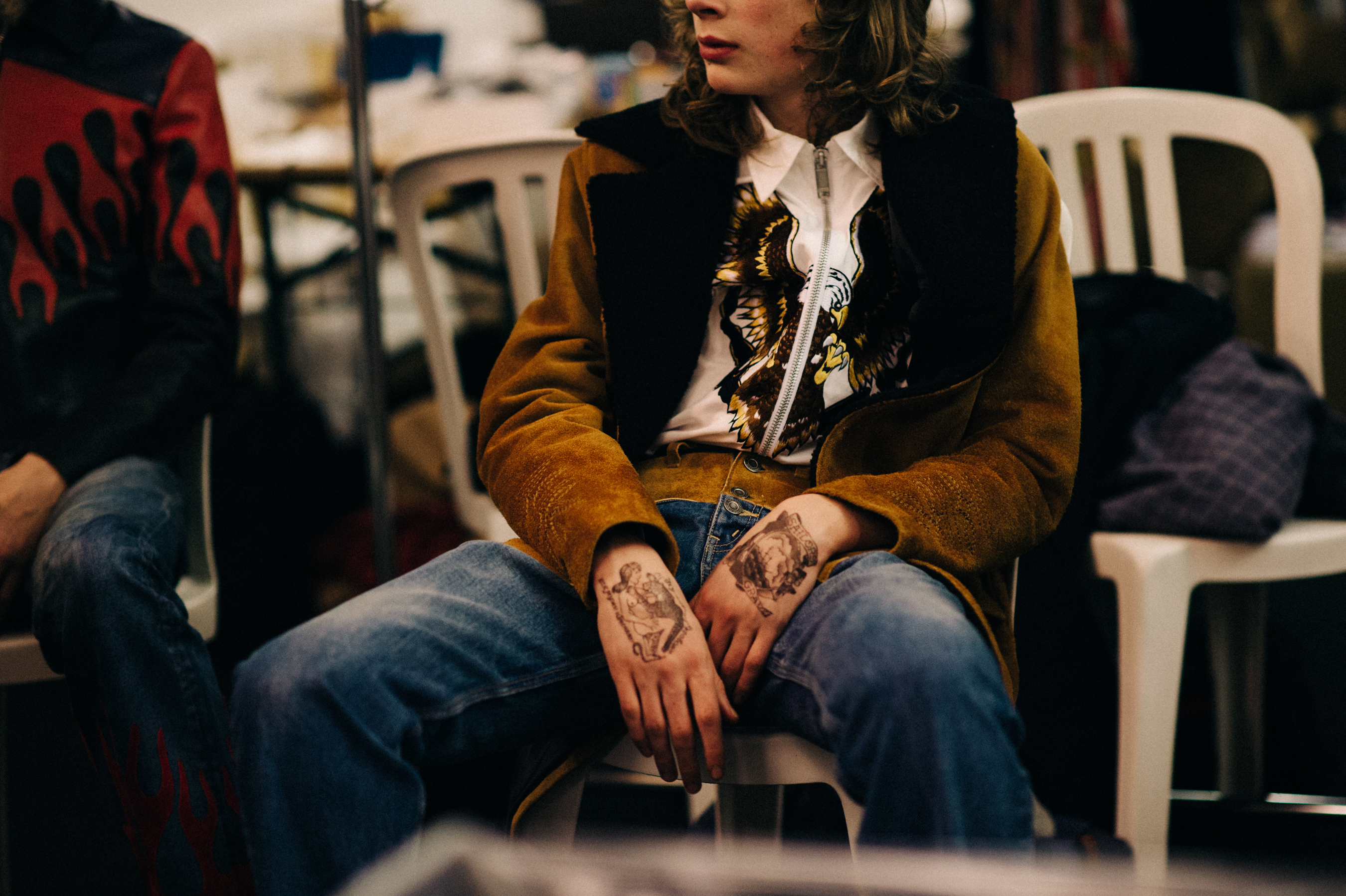 Male model with fake tattoos