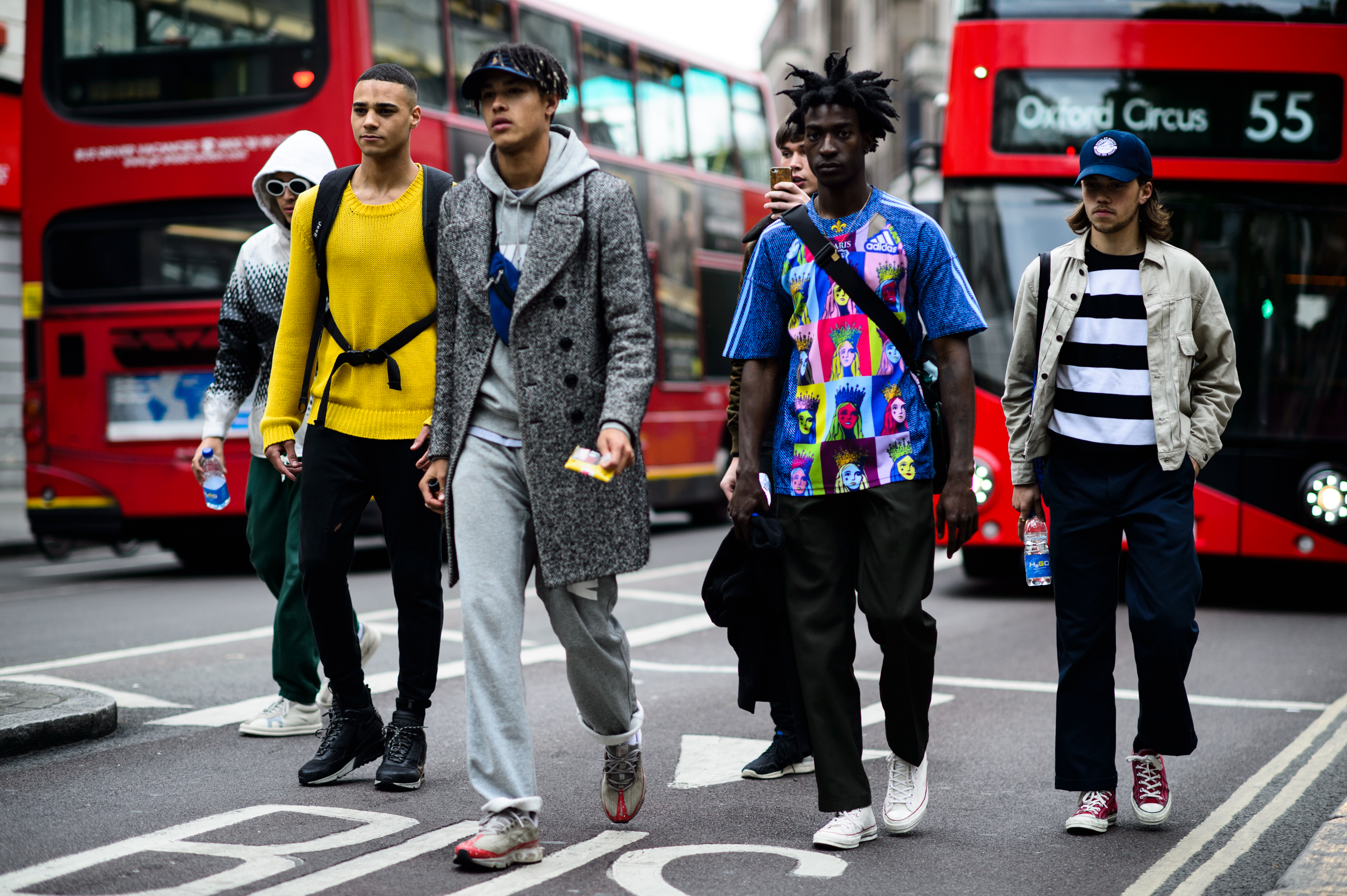 Male models after a menswear fashion show