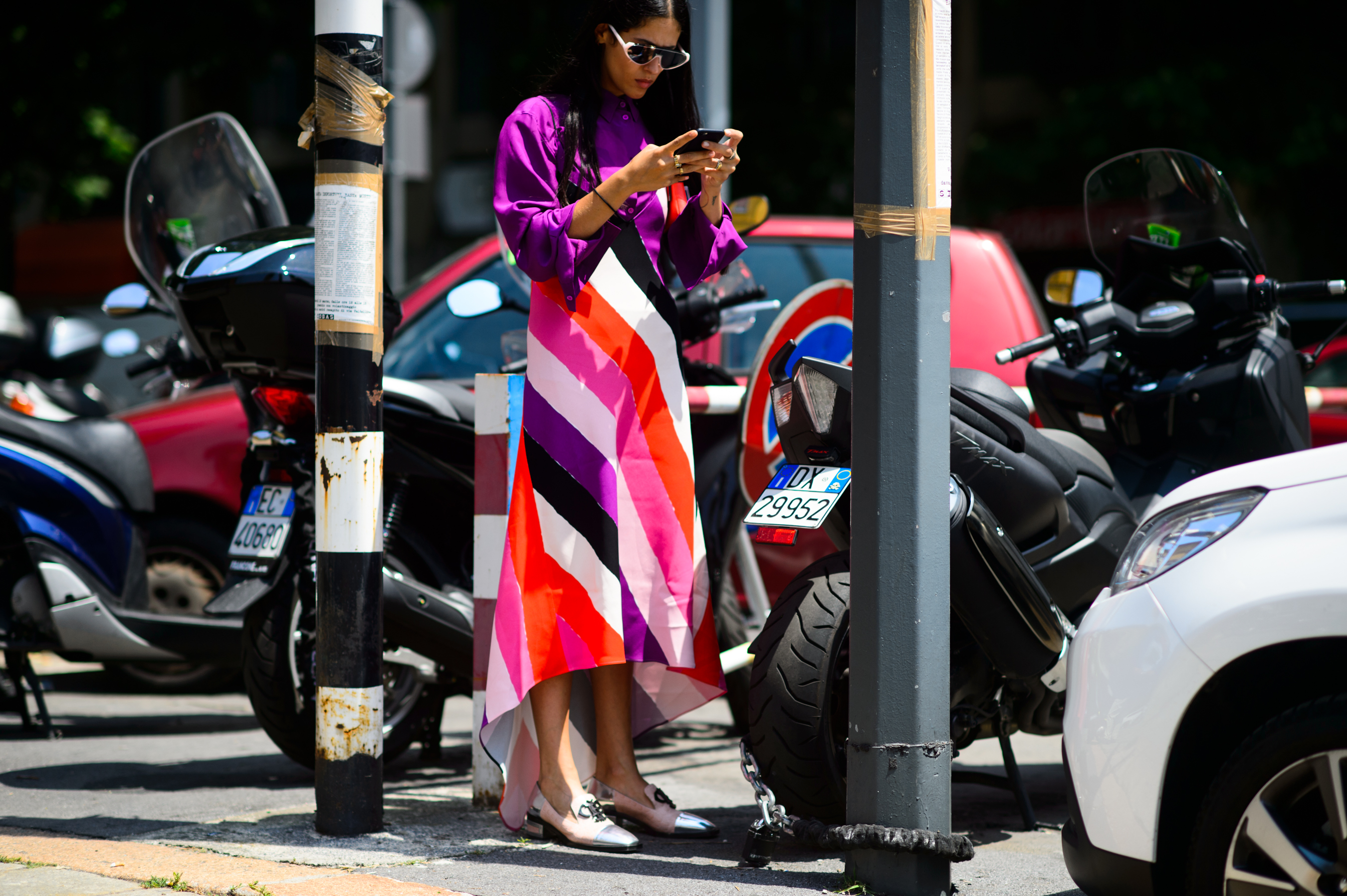 Italian girl wearing a Pucci dress