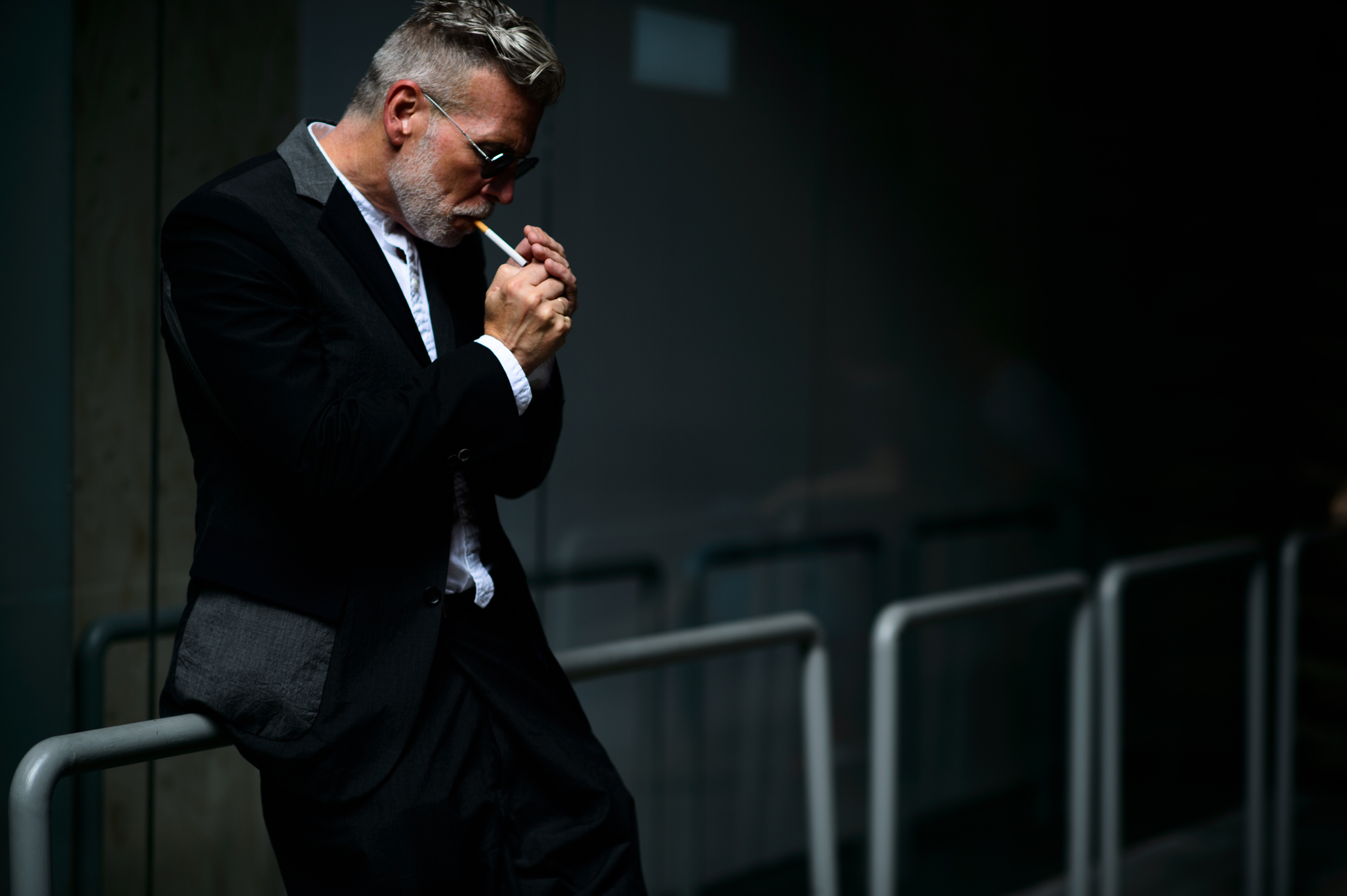 American man smoking at Pitti Uomo 88