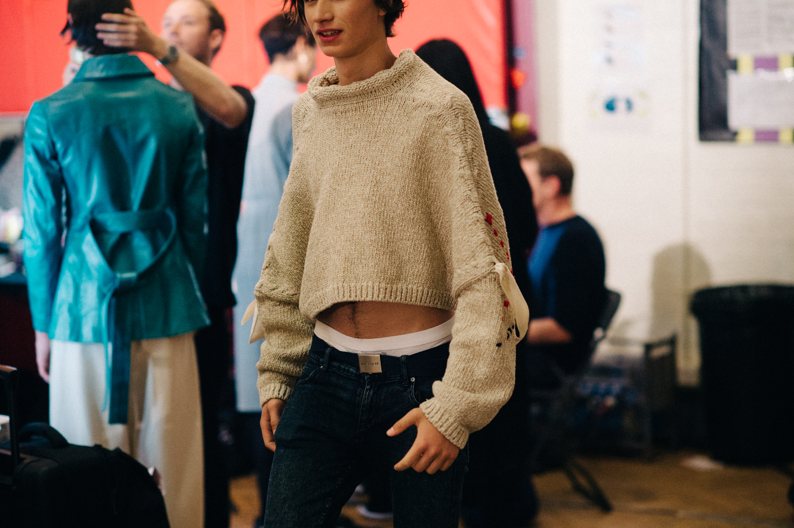 Male model Paul Bonnabry before the show