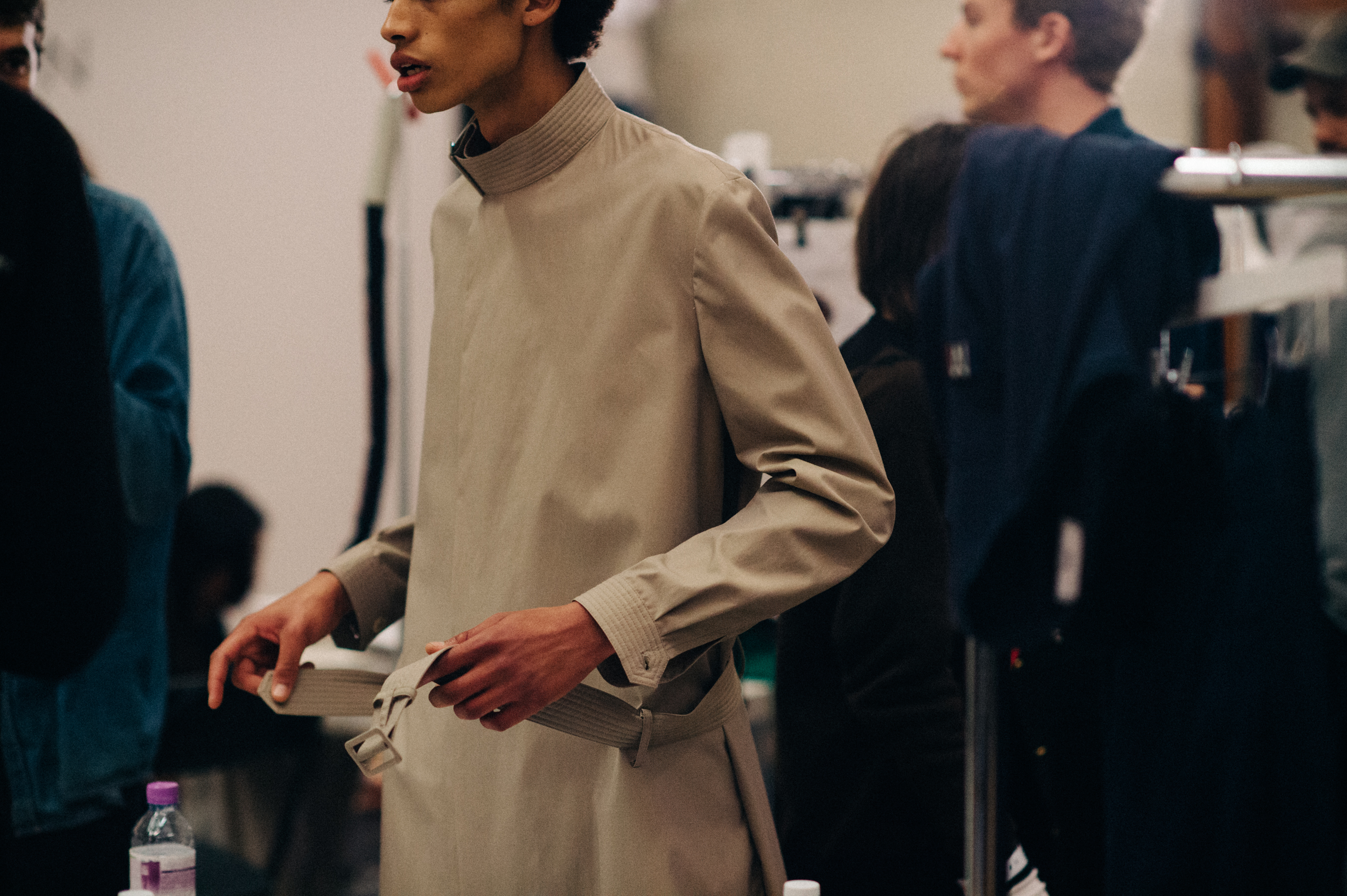 Male model Sol Goss before the show