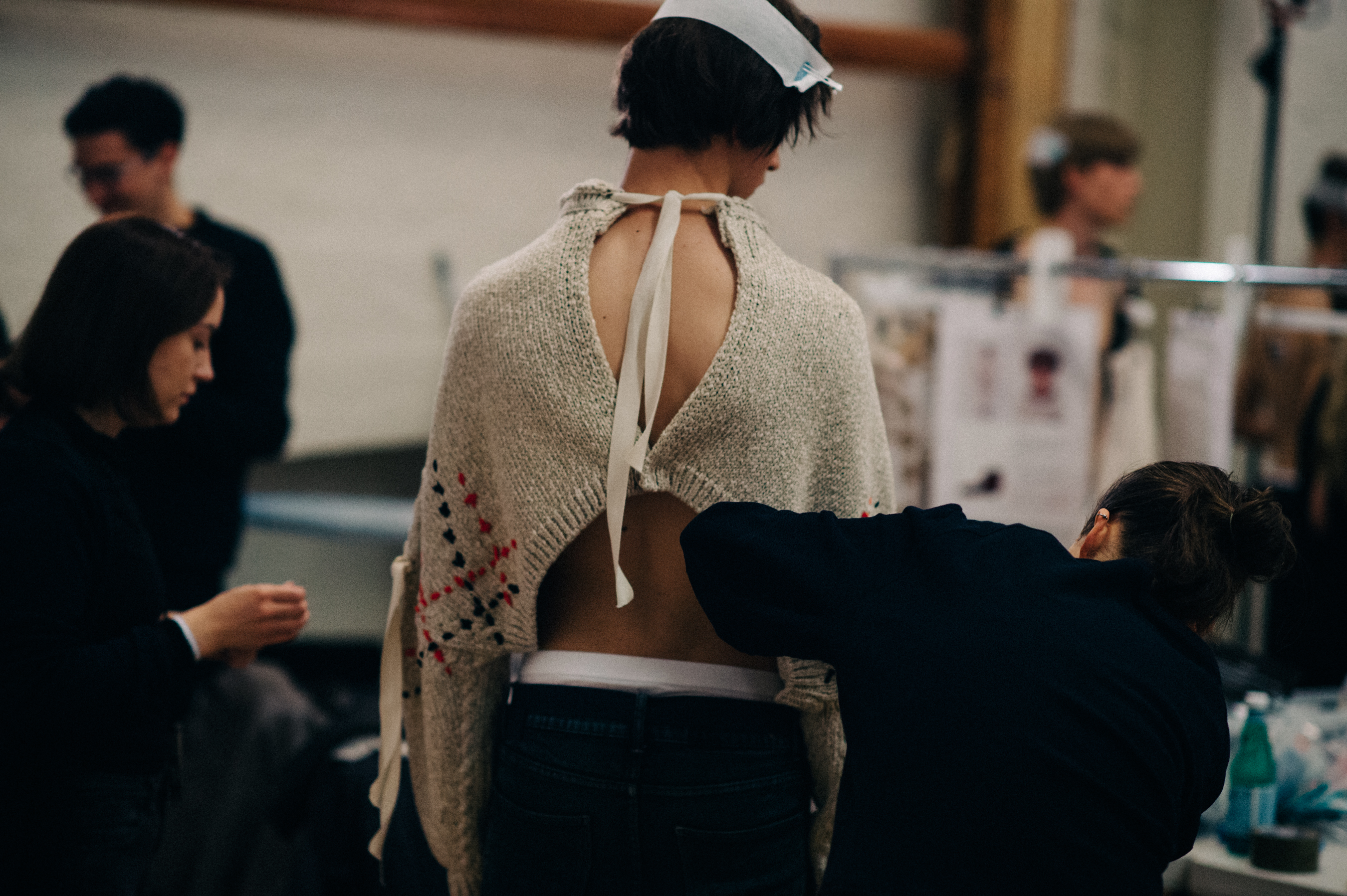 Male model Paul Bonnabry before the show