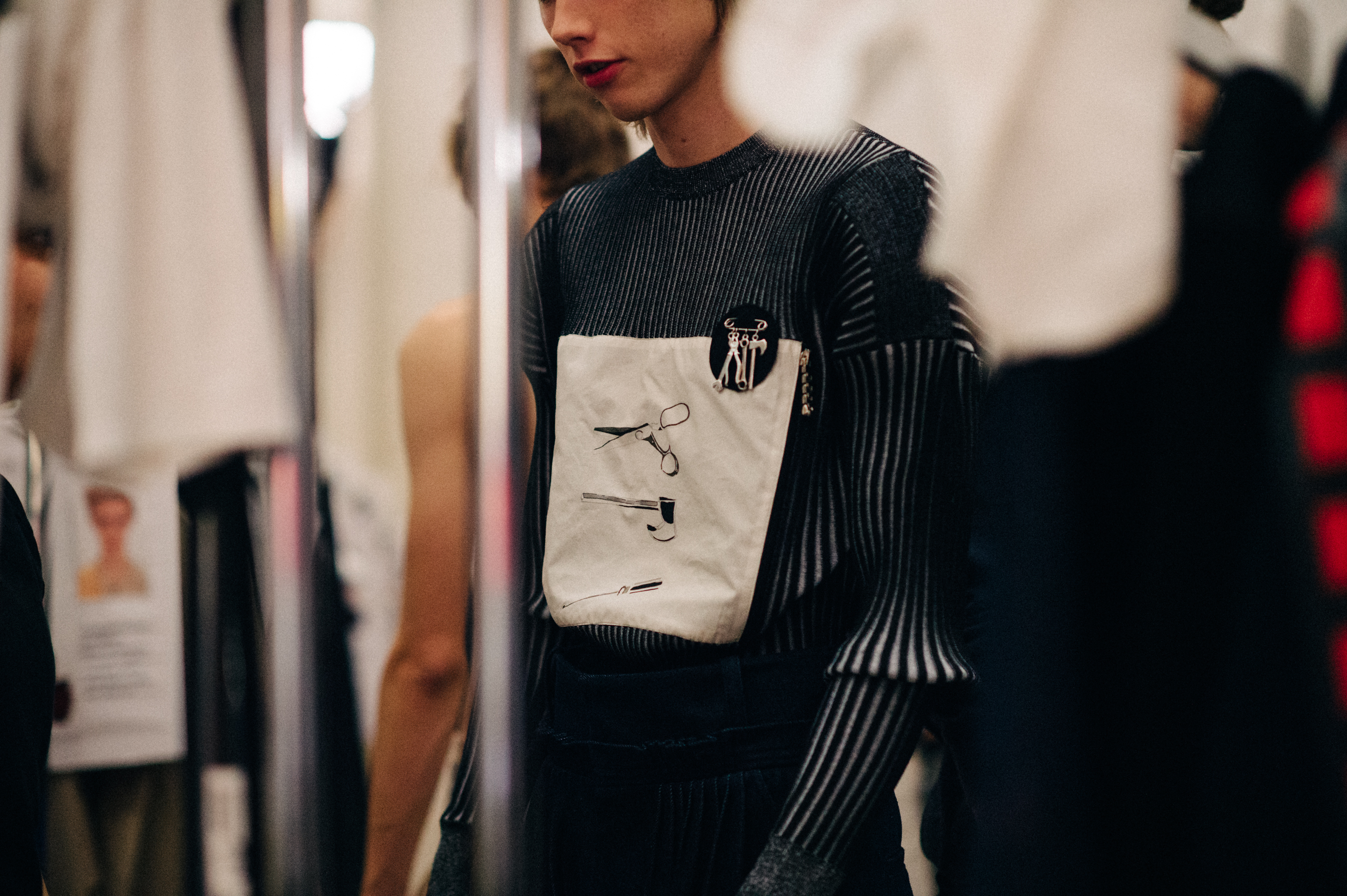 Male model Anton before the show