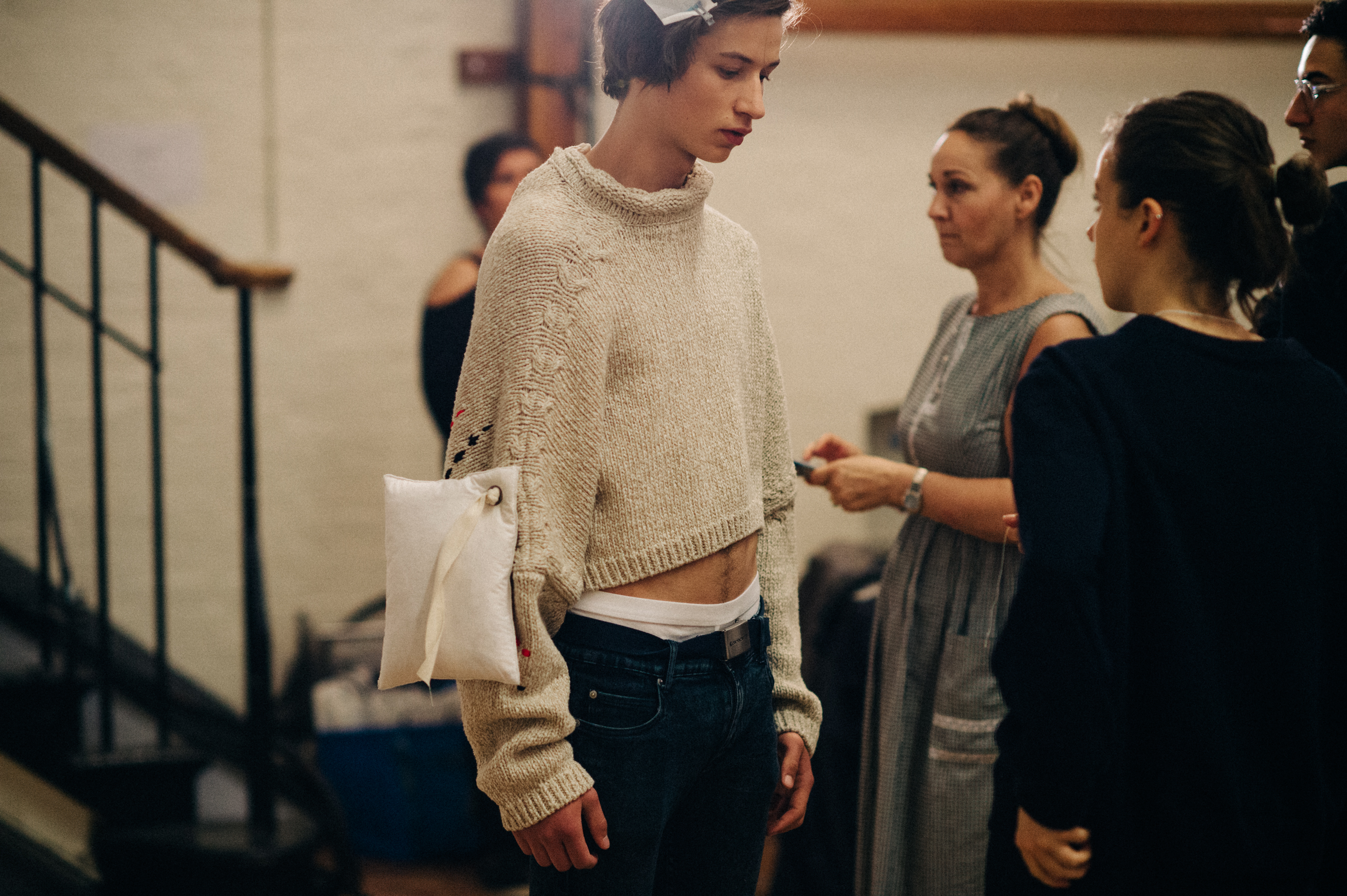 Male model Paul Bonnabry before the show