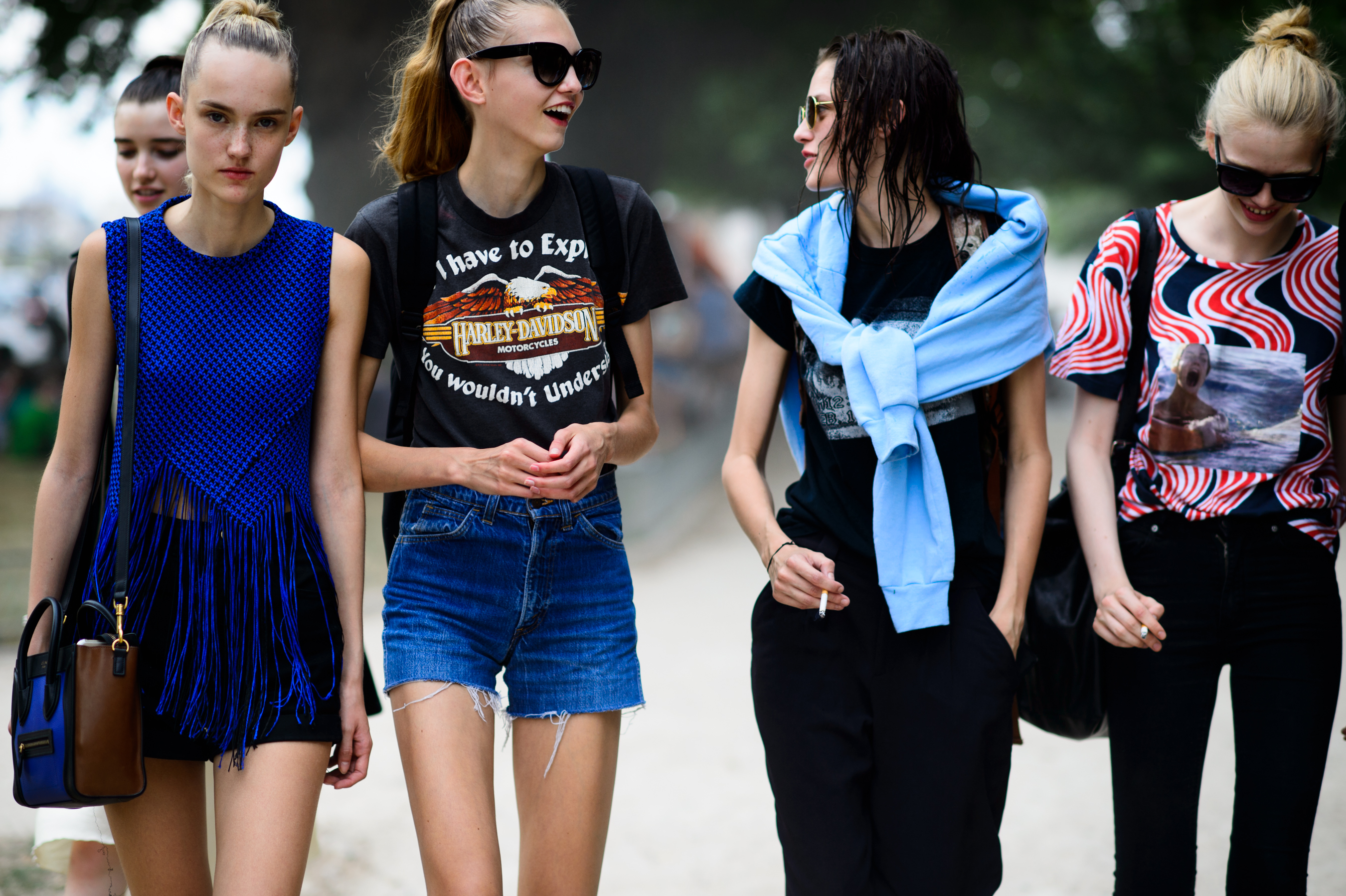 Group of models after a fashion show