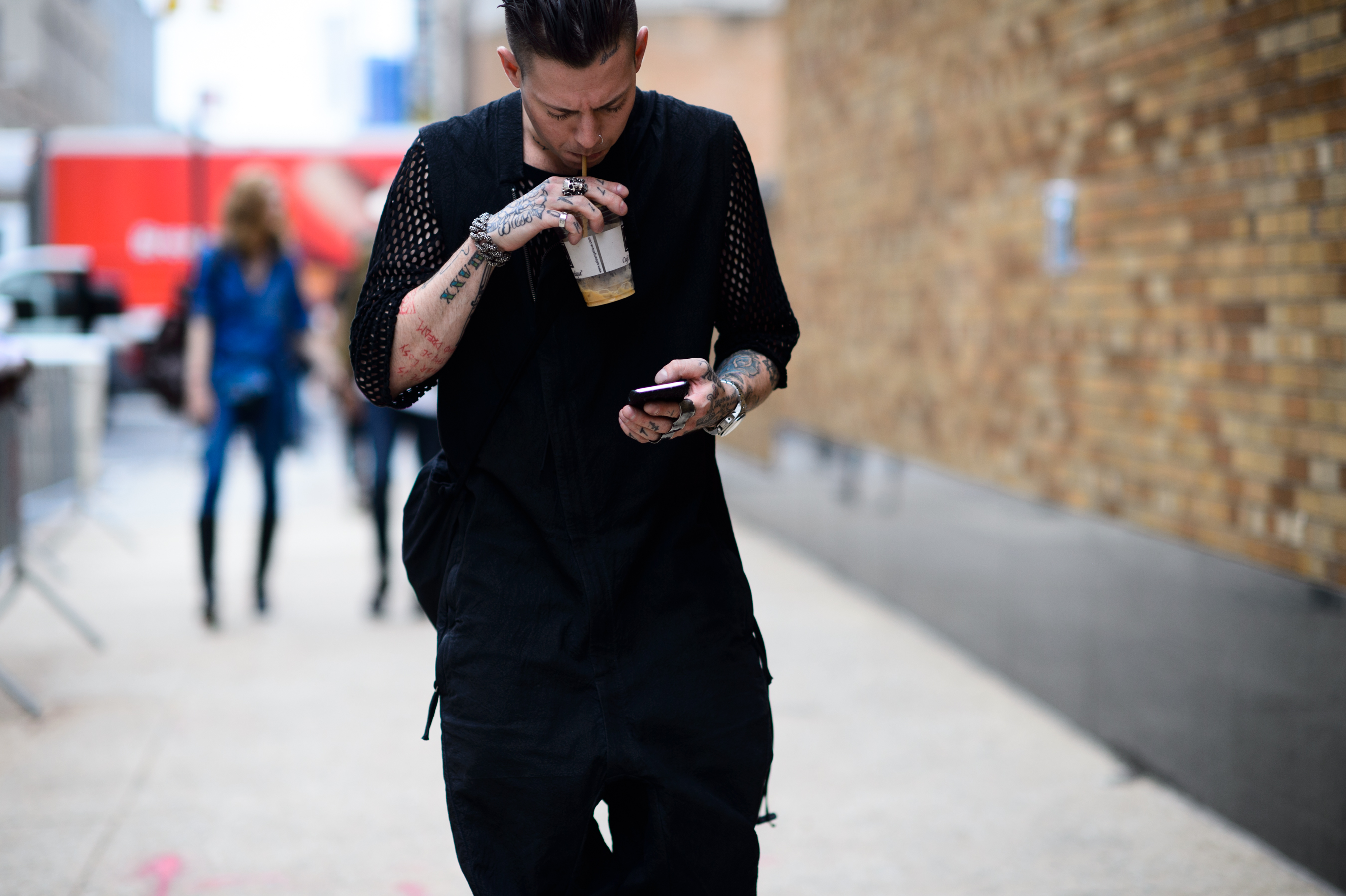 American man with tattooed hands