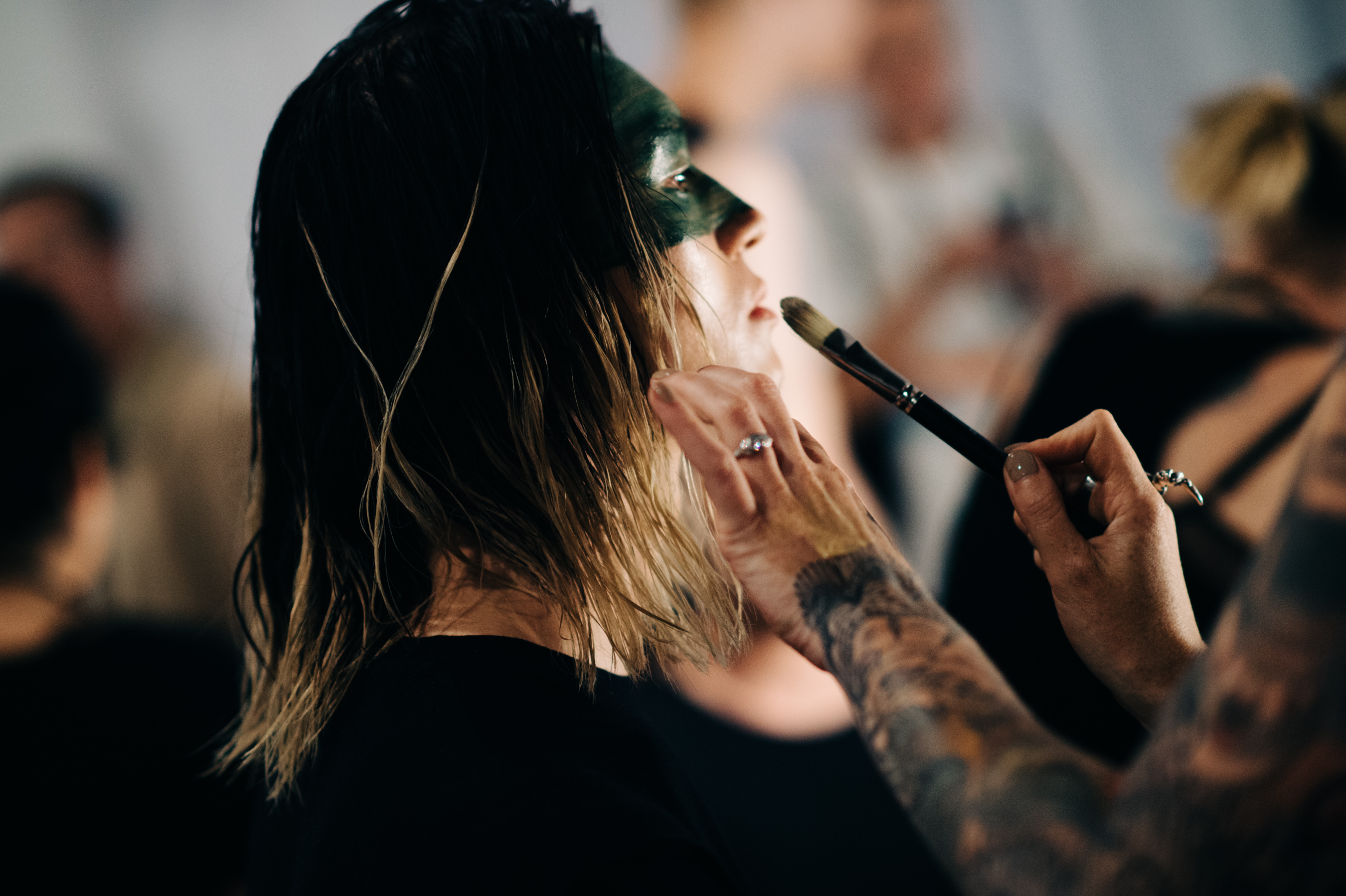 Male model with black make up