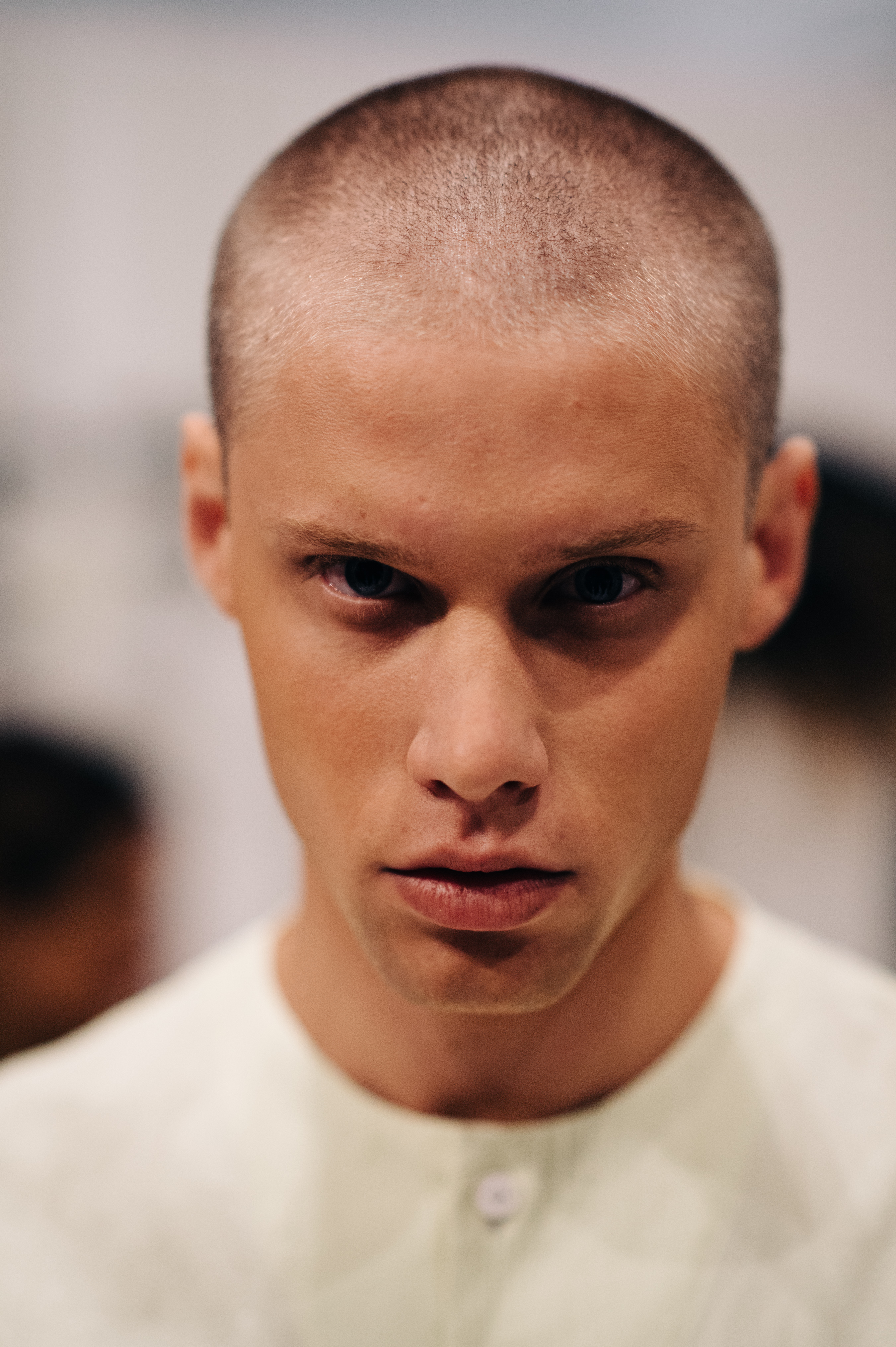 Portrait of male model before the show