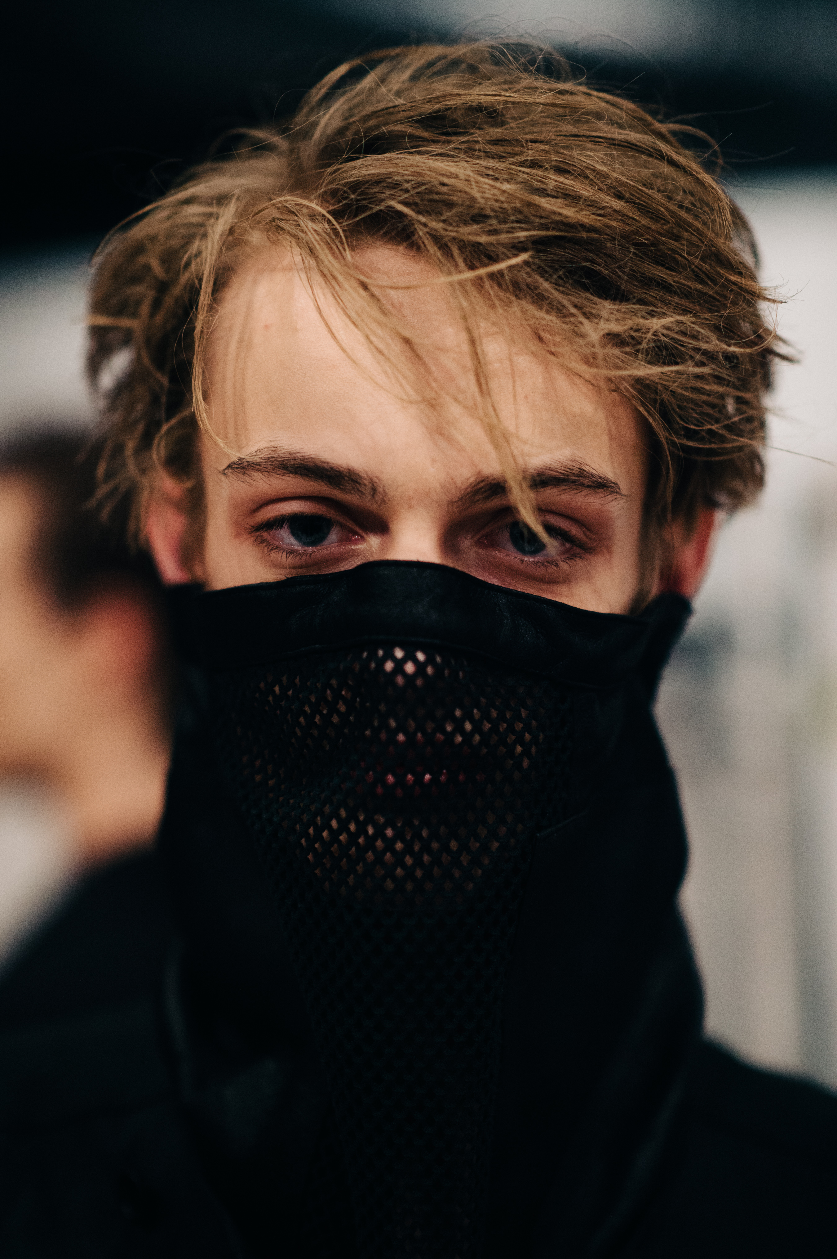 Portrait of male model before the show