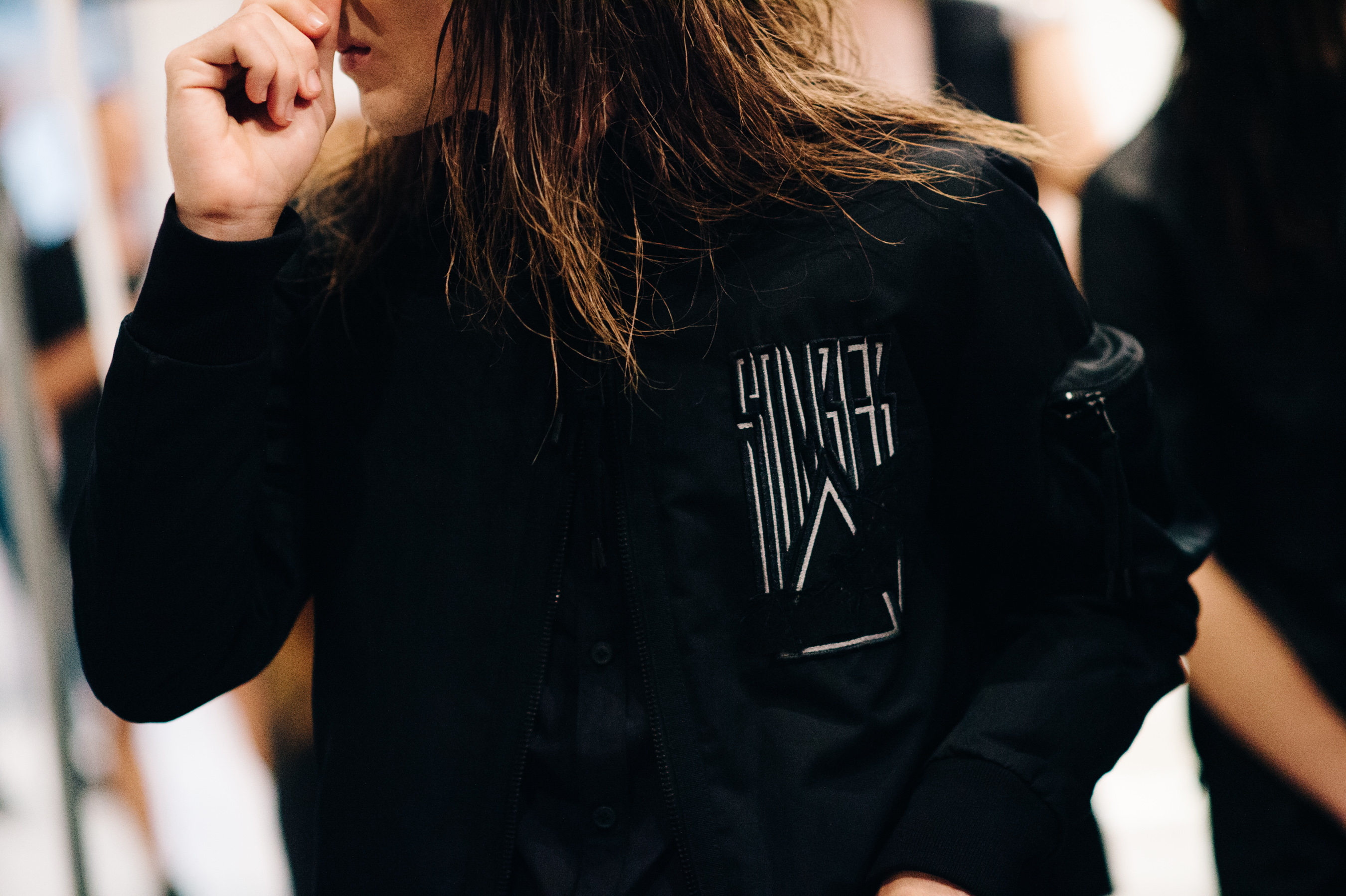Male model wearing black outfit