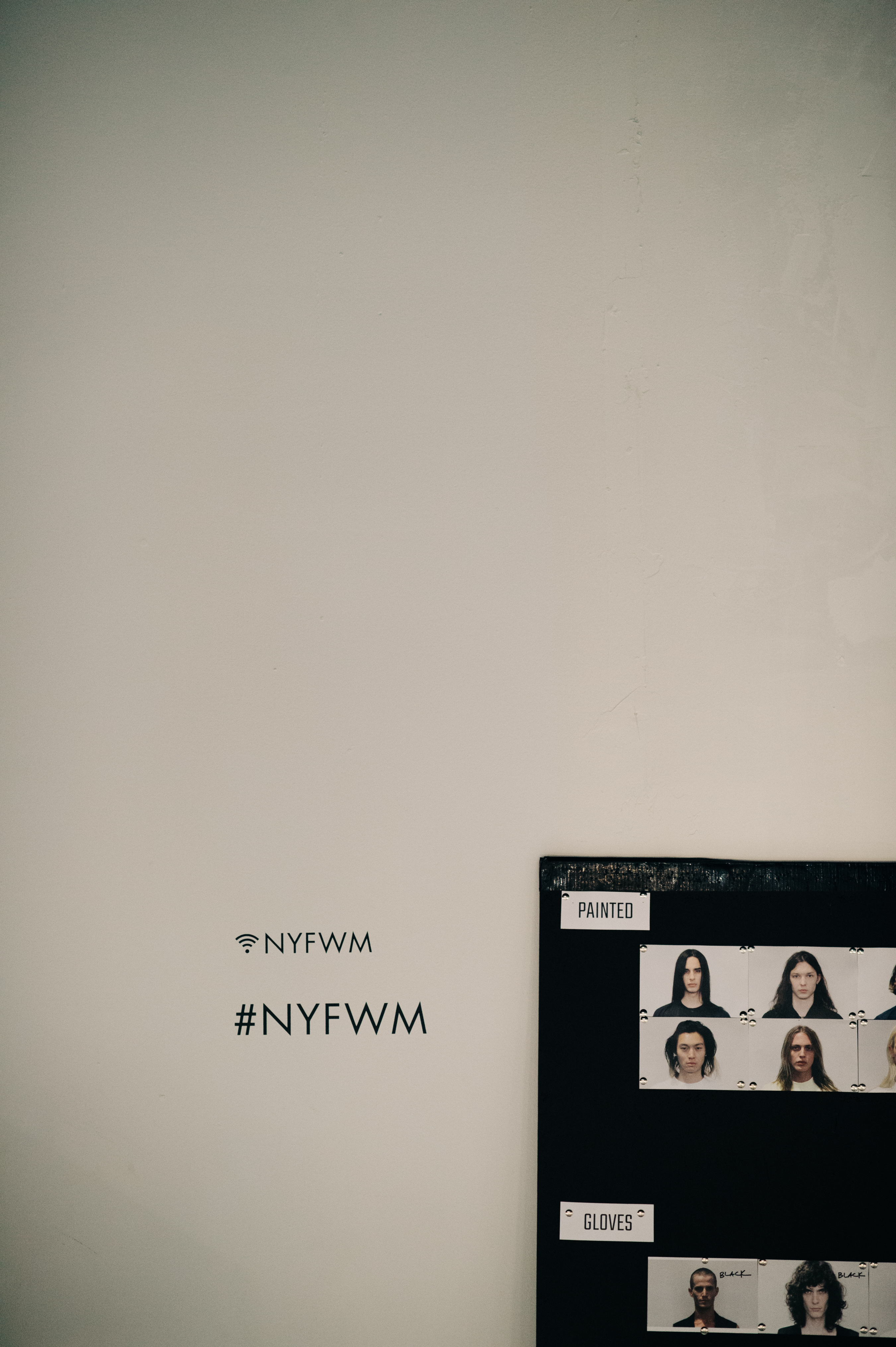 Board with models at the fashion week