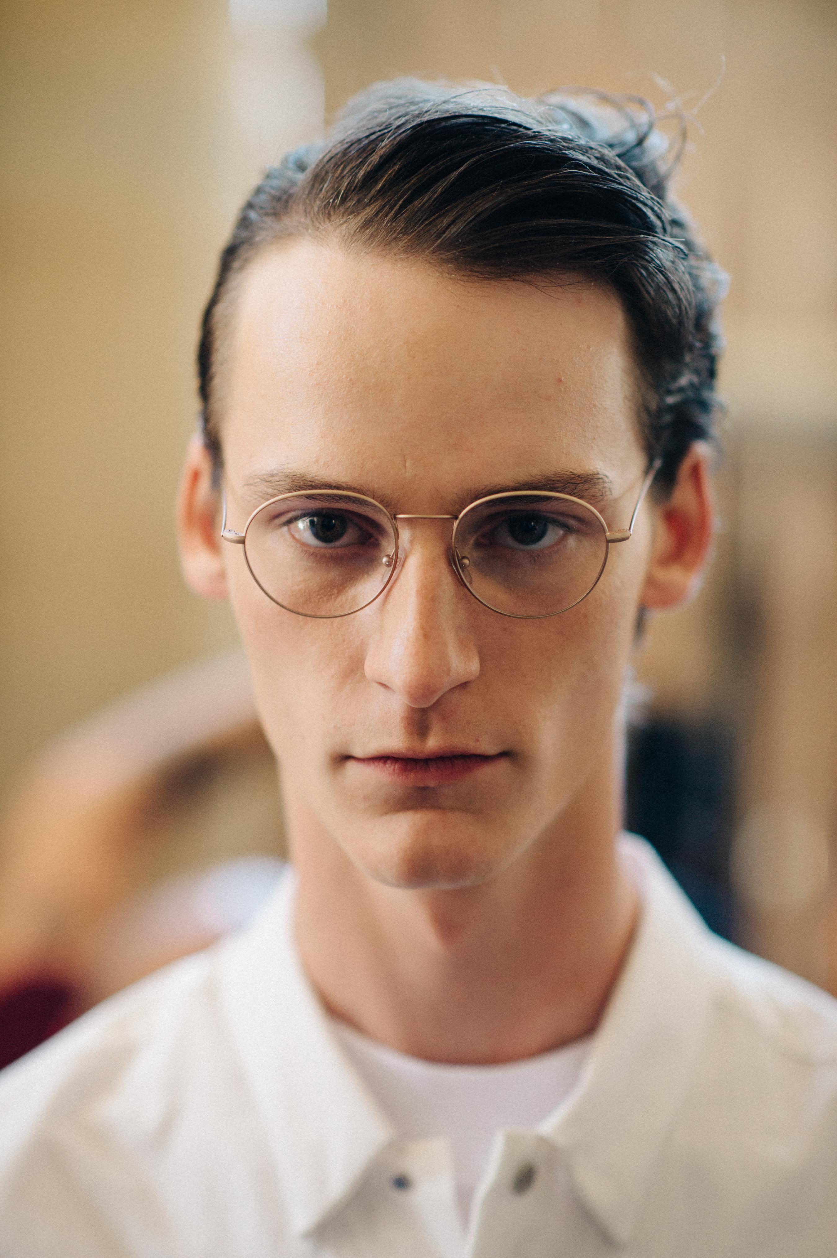 Portrait of a male model wearing glasses