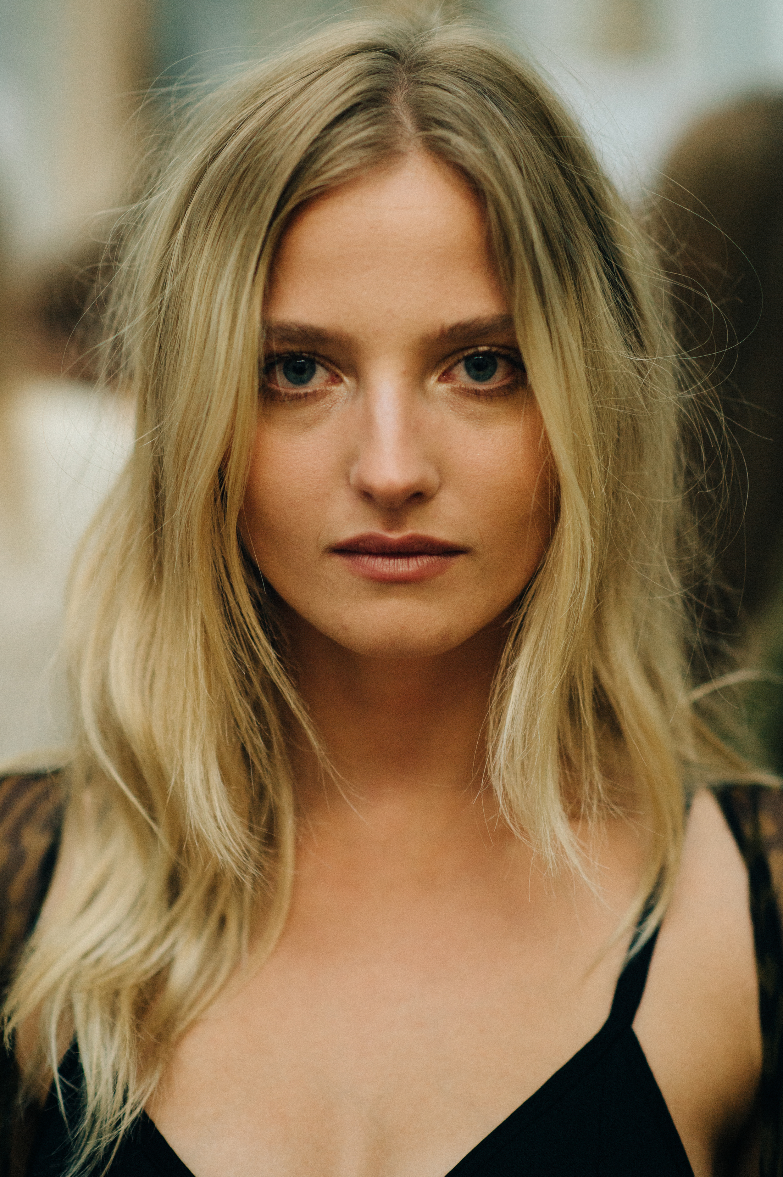 Portrait of blonde Danish model before the show