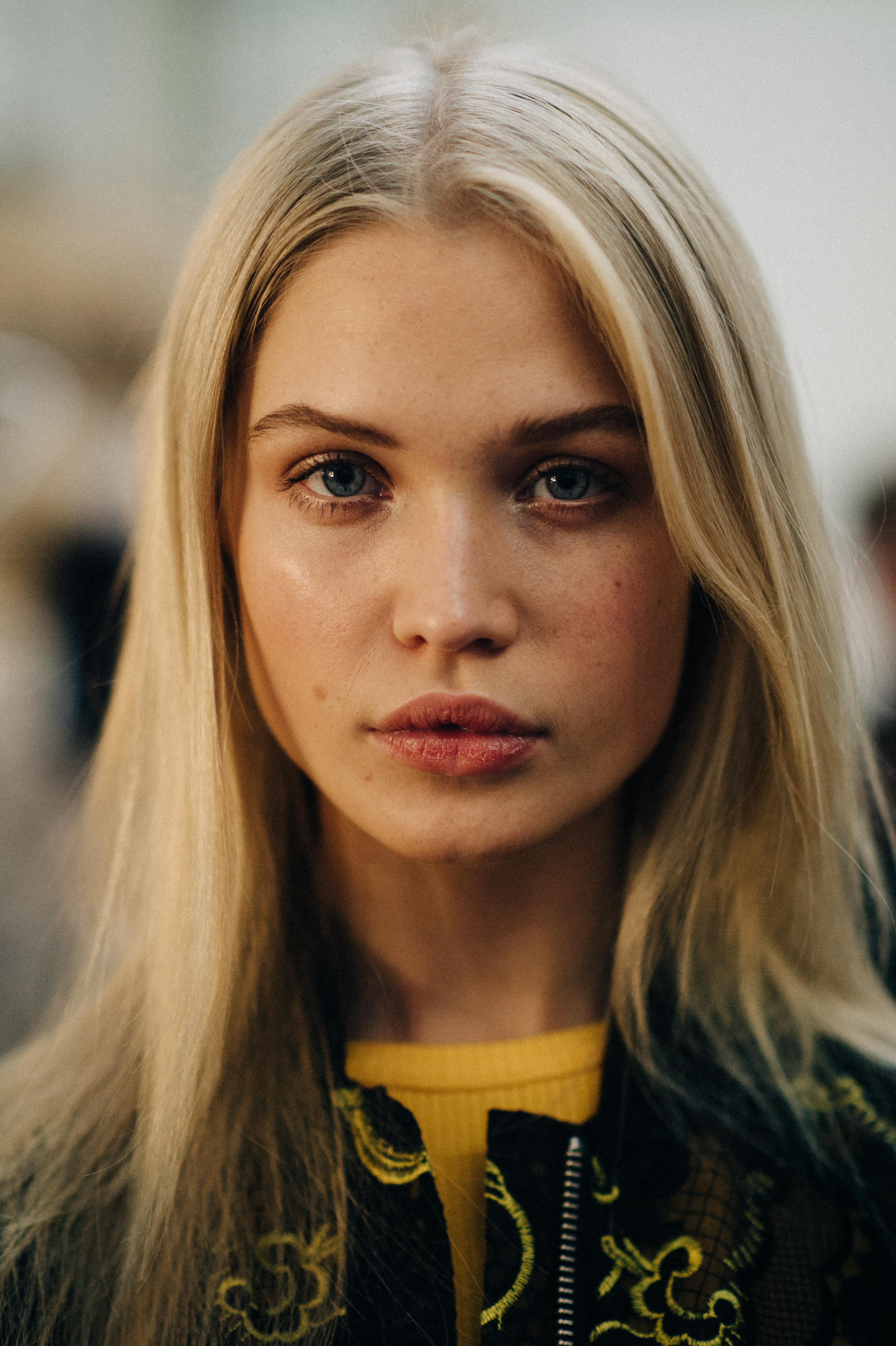 Blonde model before the show
