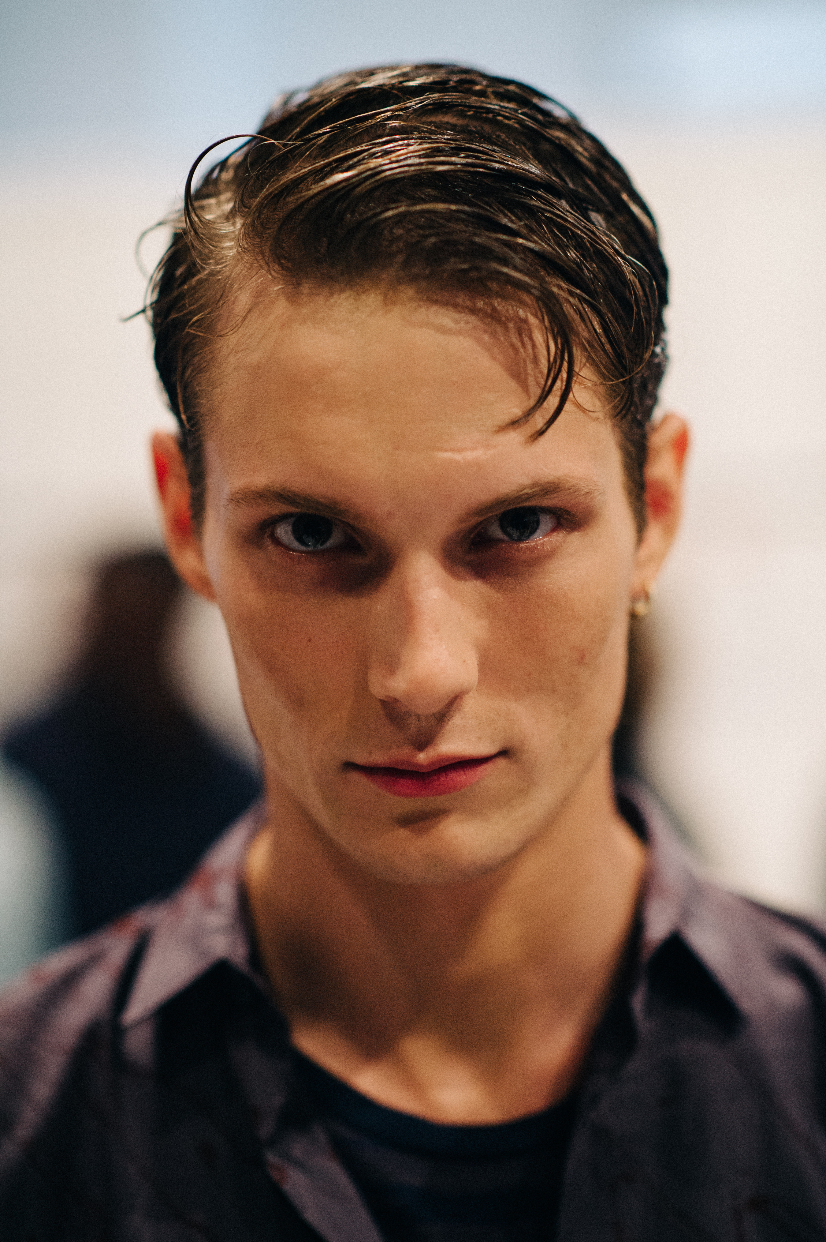 Portrait of male model before the show