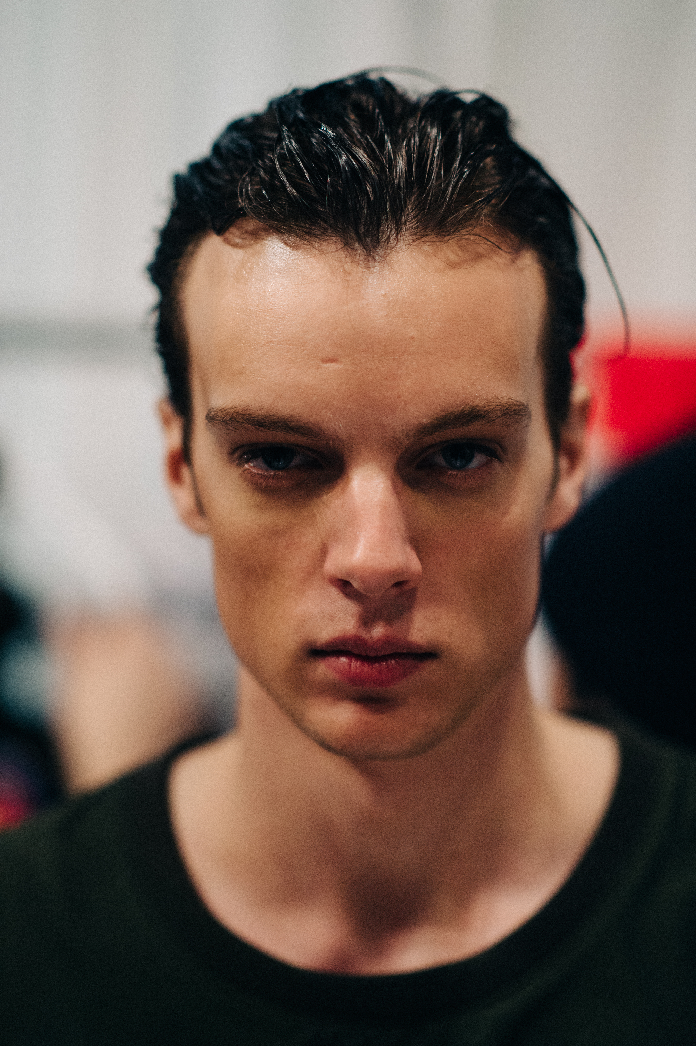 Male model before the show