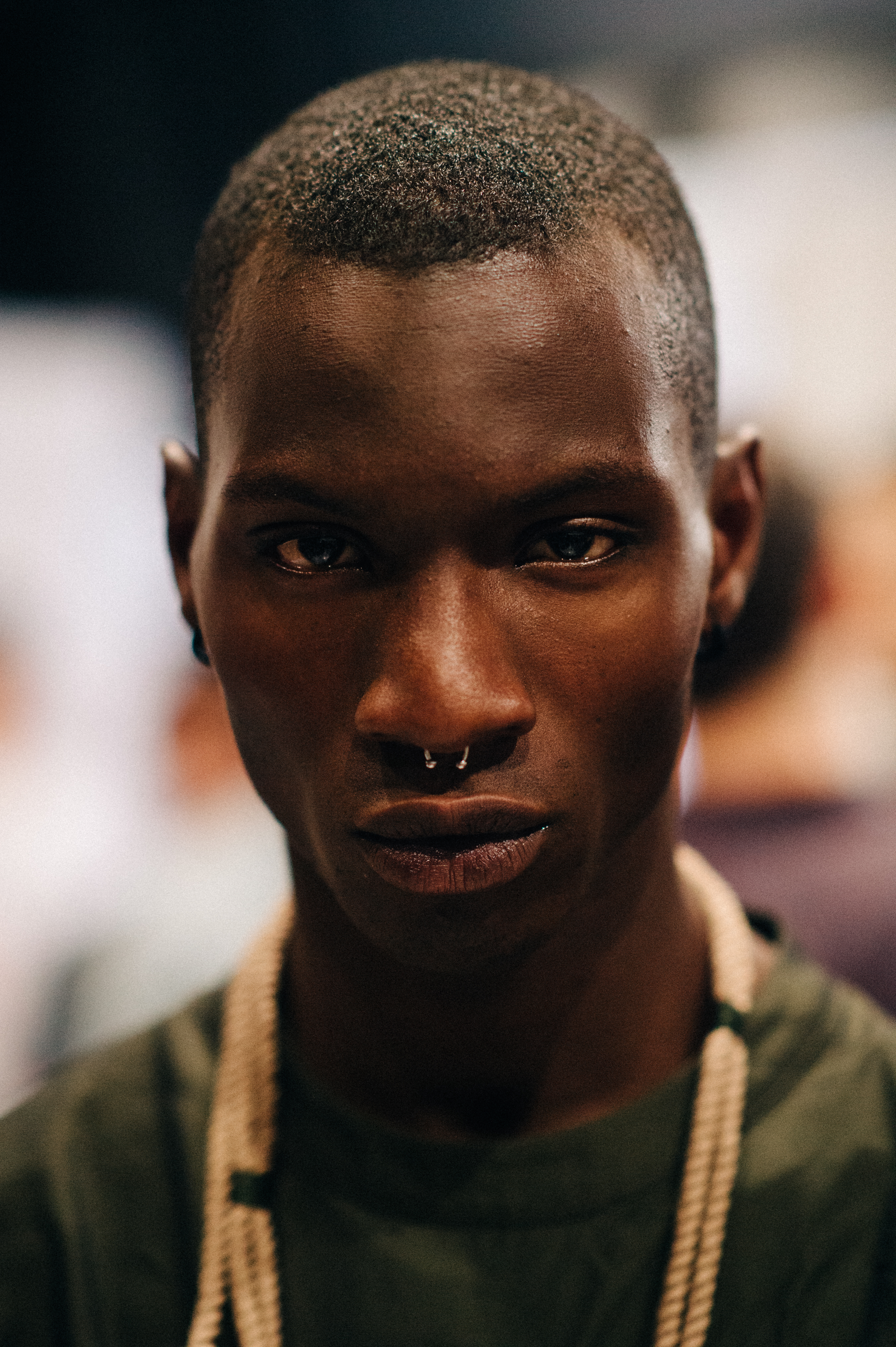 Portrait of top male model before the show