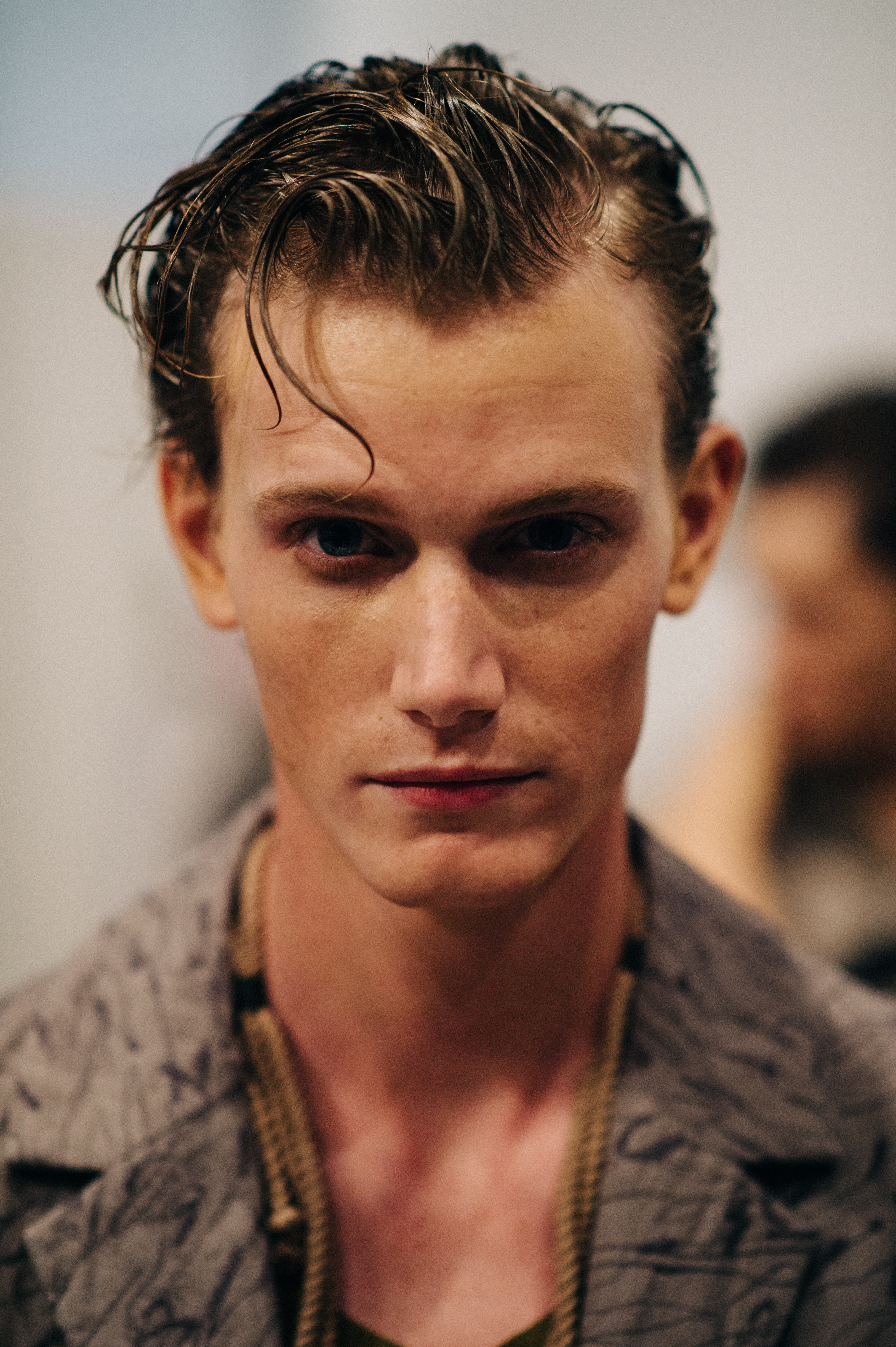 Portrait of male model before the show