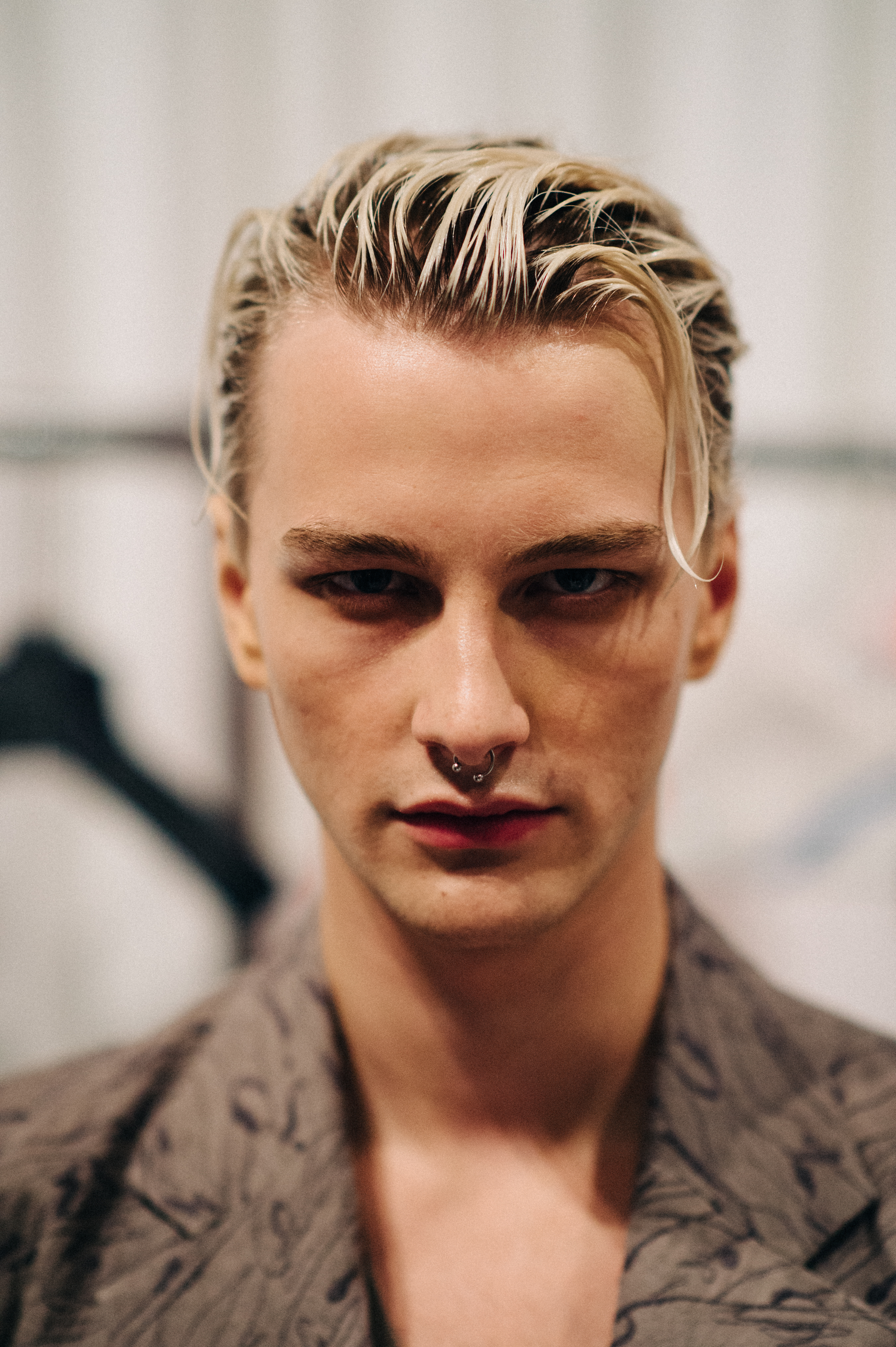 American male model before the show