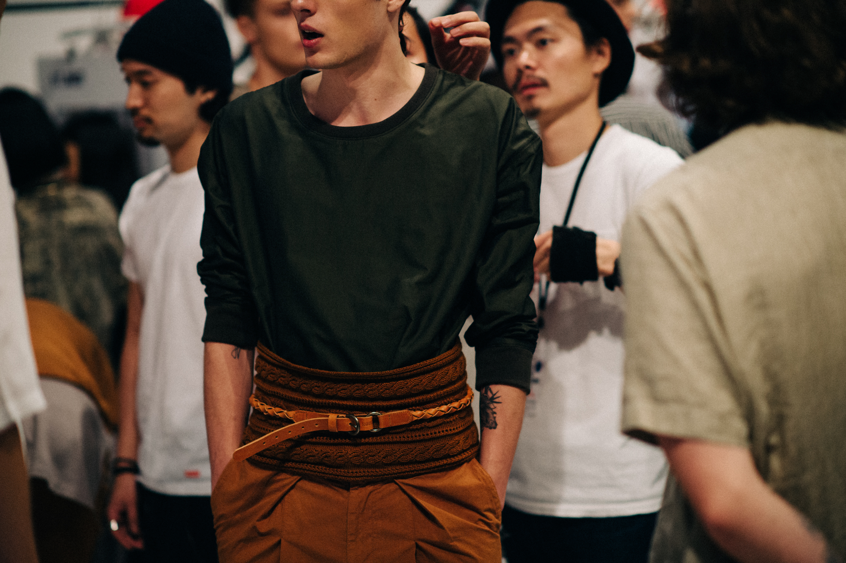 Male model before the show