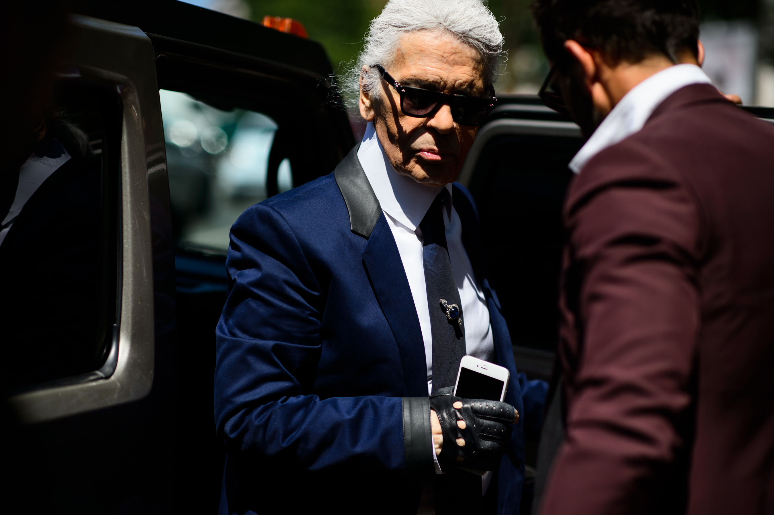 Chanel art director arriving at the show