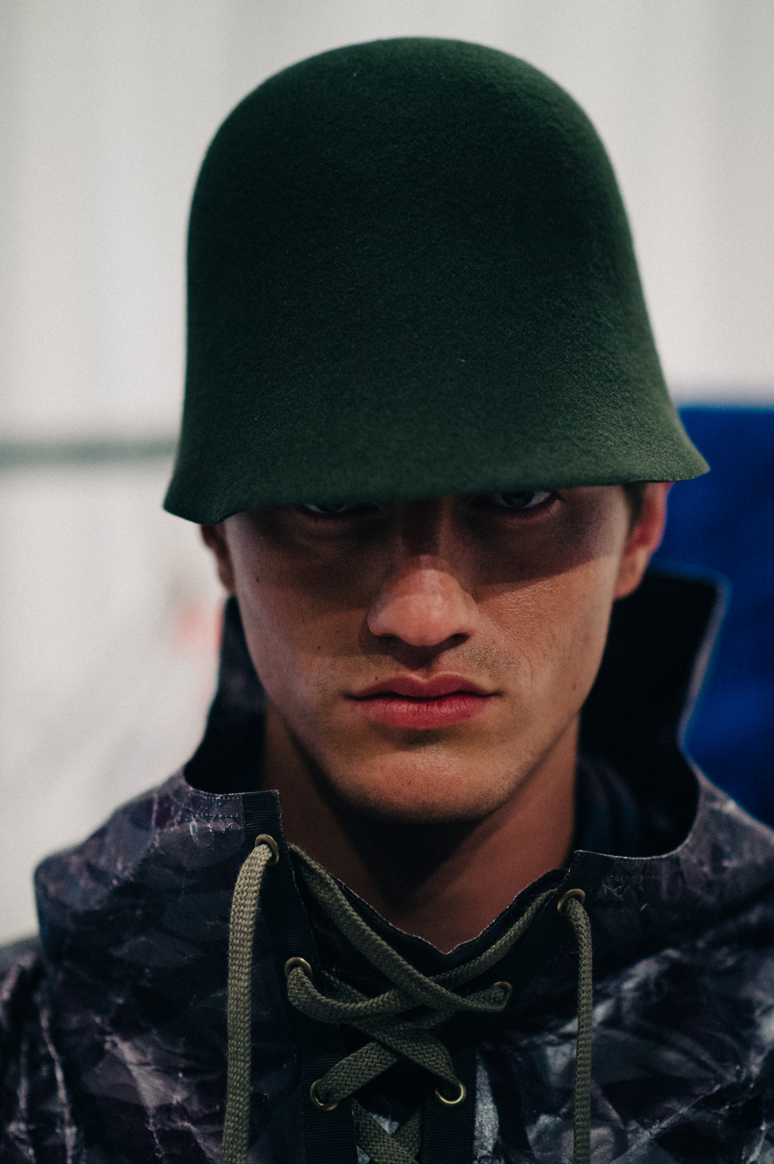 Male model before the show