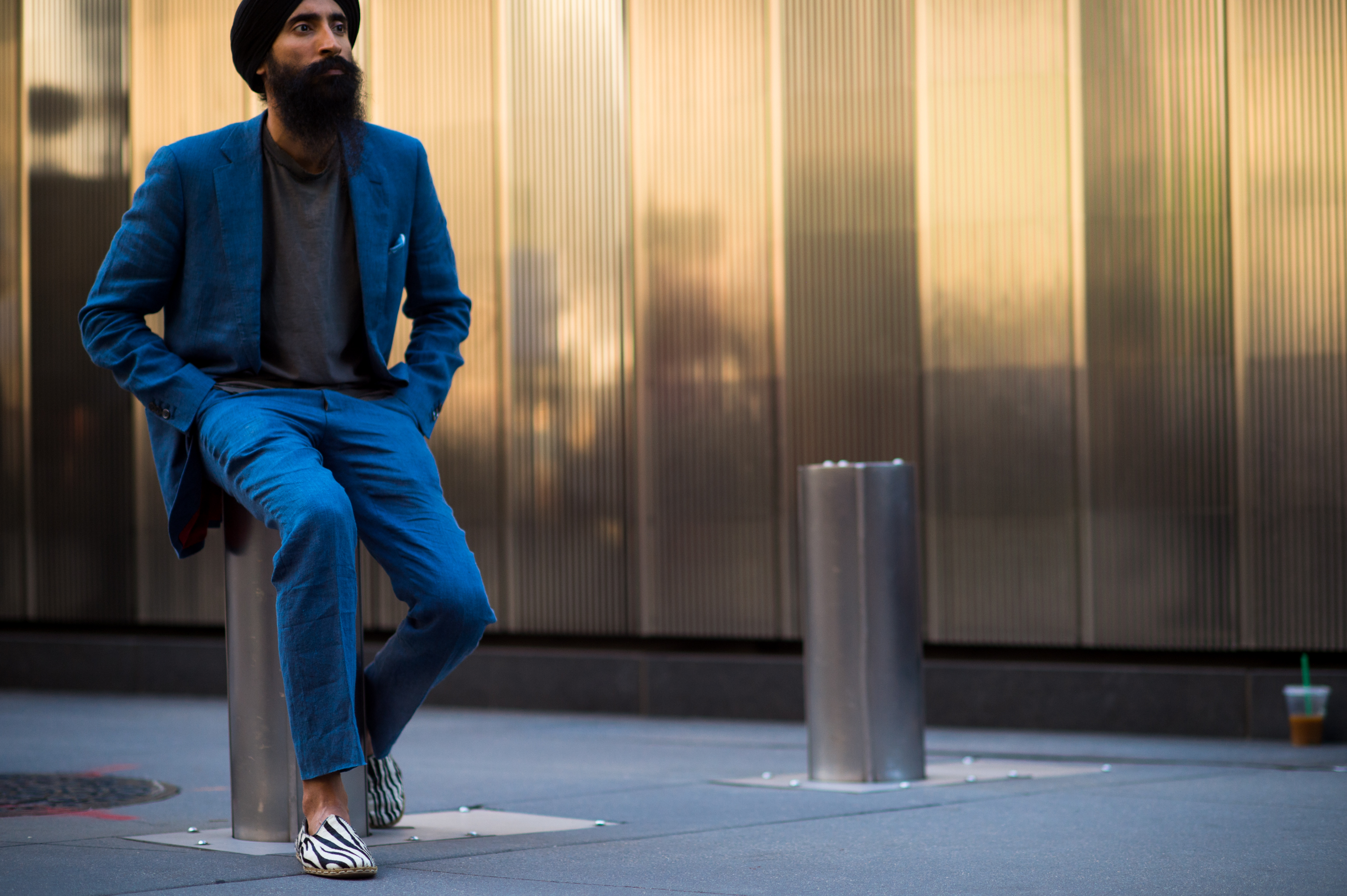 American - Indian actor wearing suit before the show