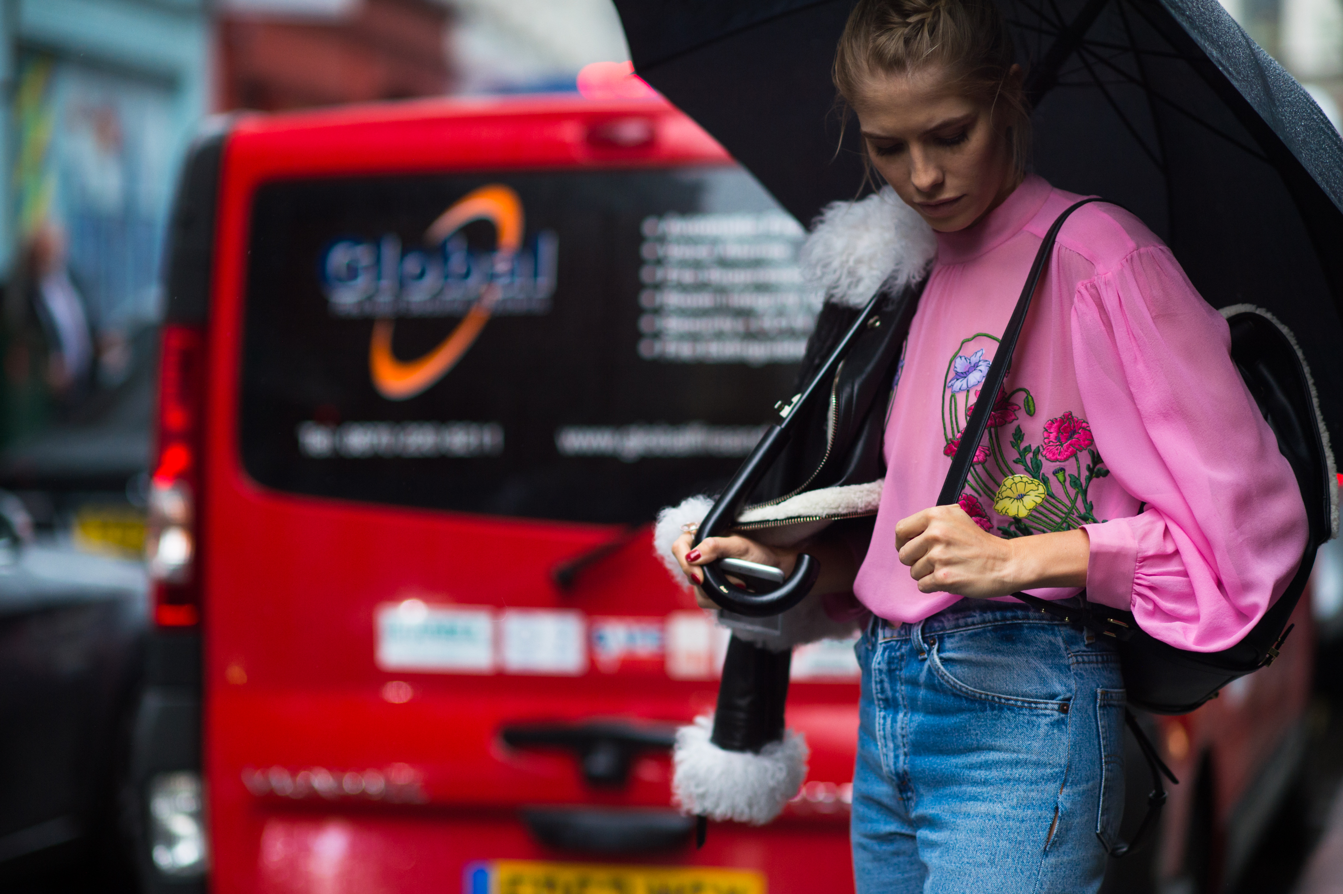Russian woman after Christopher Kane show