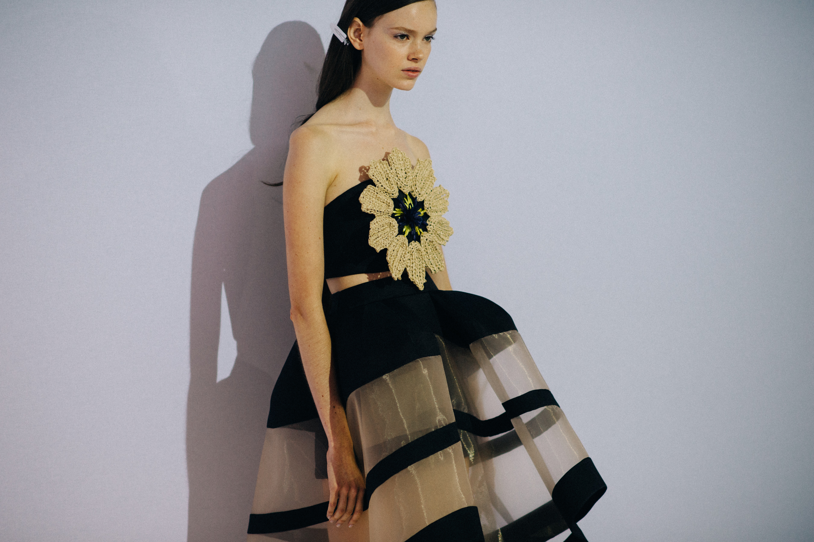 Model dressed before the show