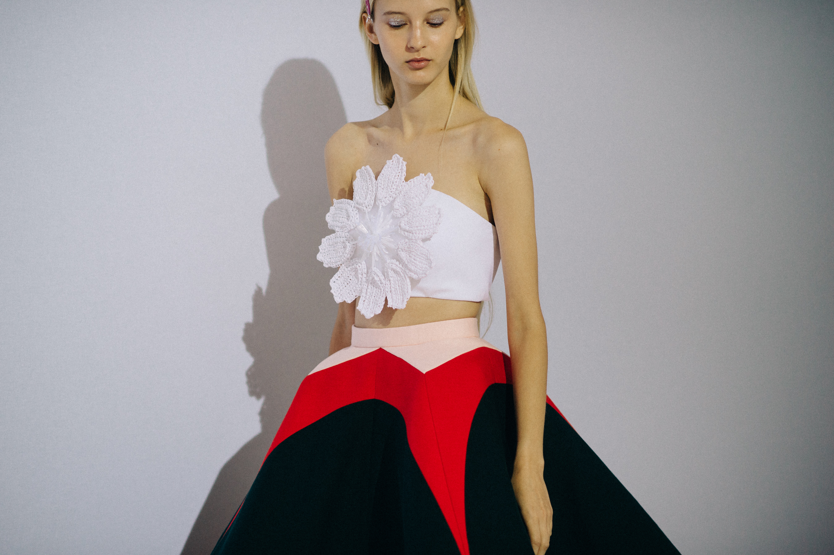 Model dressed before the show