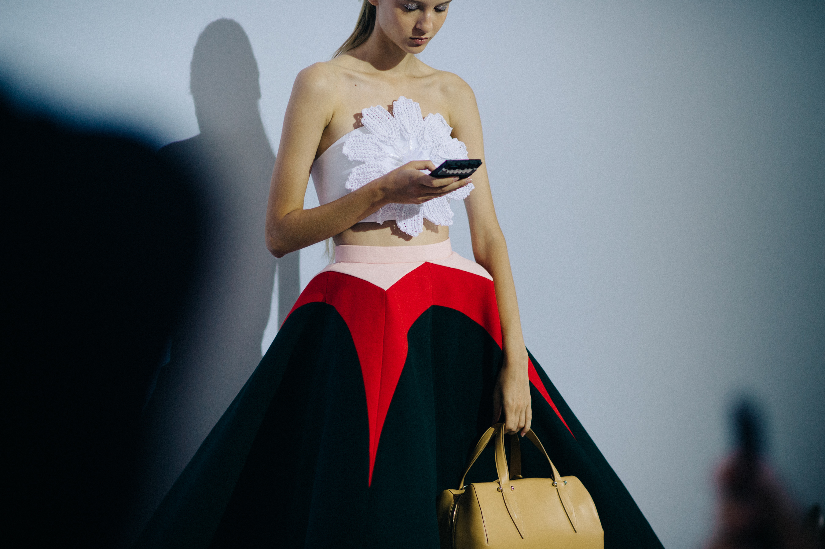 Model dressed before the show